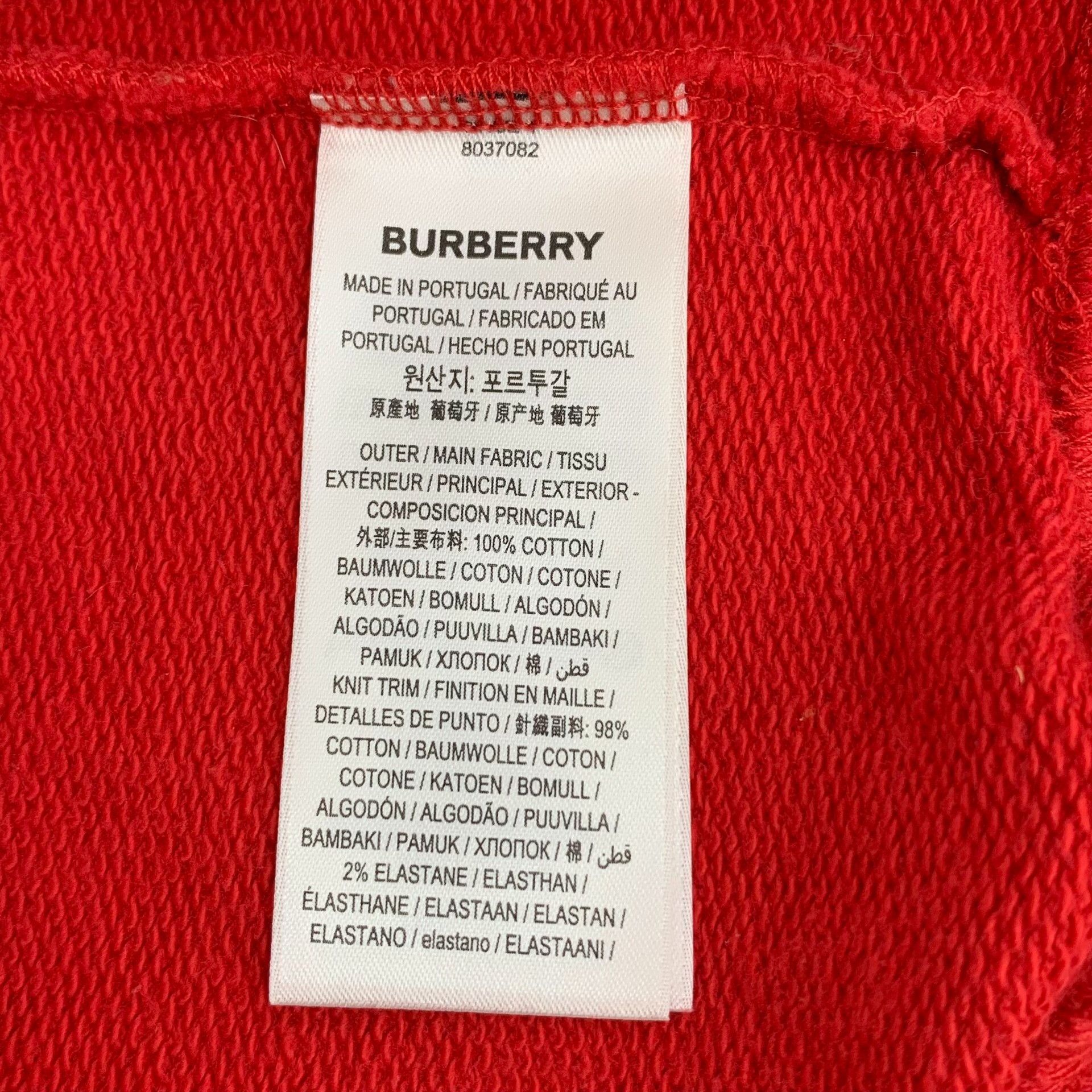 Burberry Burberry Cotton Printed Red Hoodie 2XS Men Size US XS / EU 42 / 0 - 6 Thumbnail