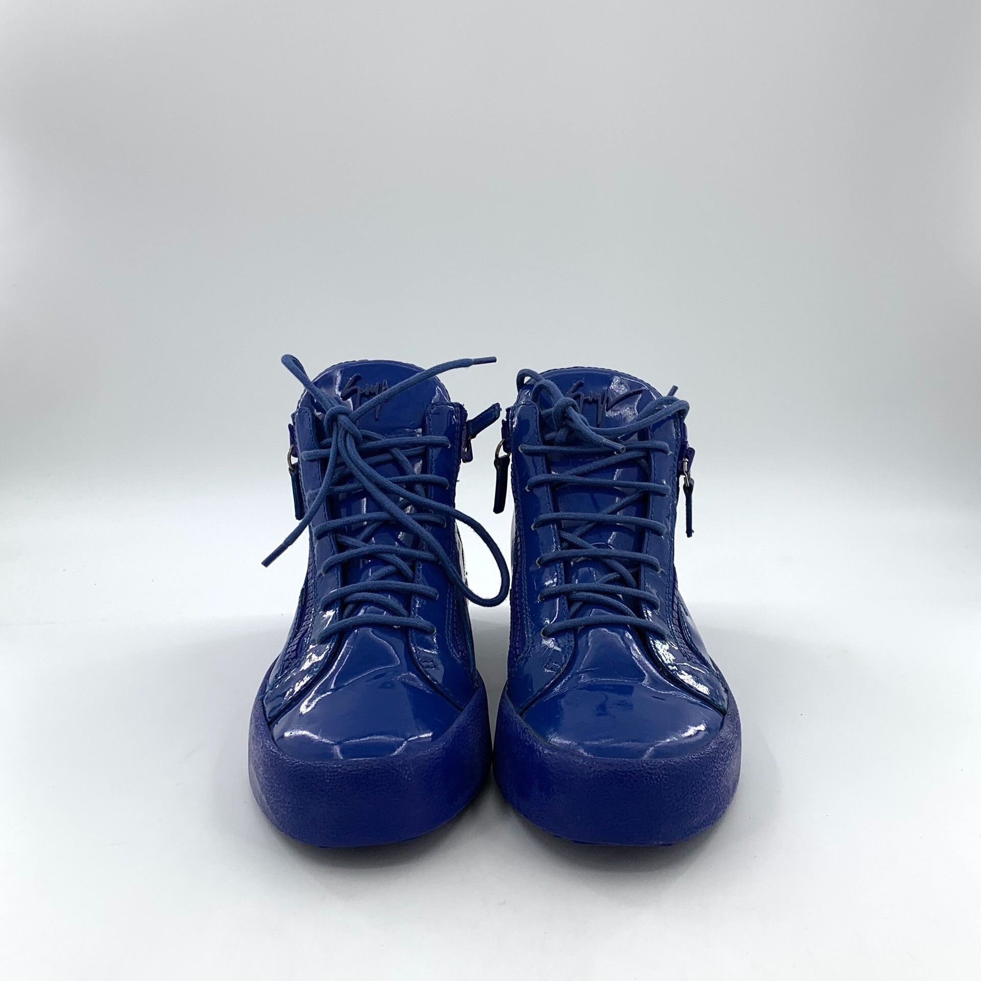 Giuseppe Zanotti Giuseppe Zanotti Blue Hitop Sneakers 42 Men Size US 9 / EU 42 - 3 Thumbnail