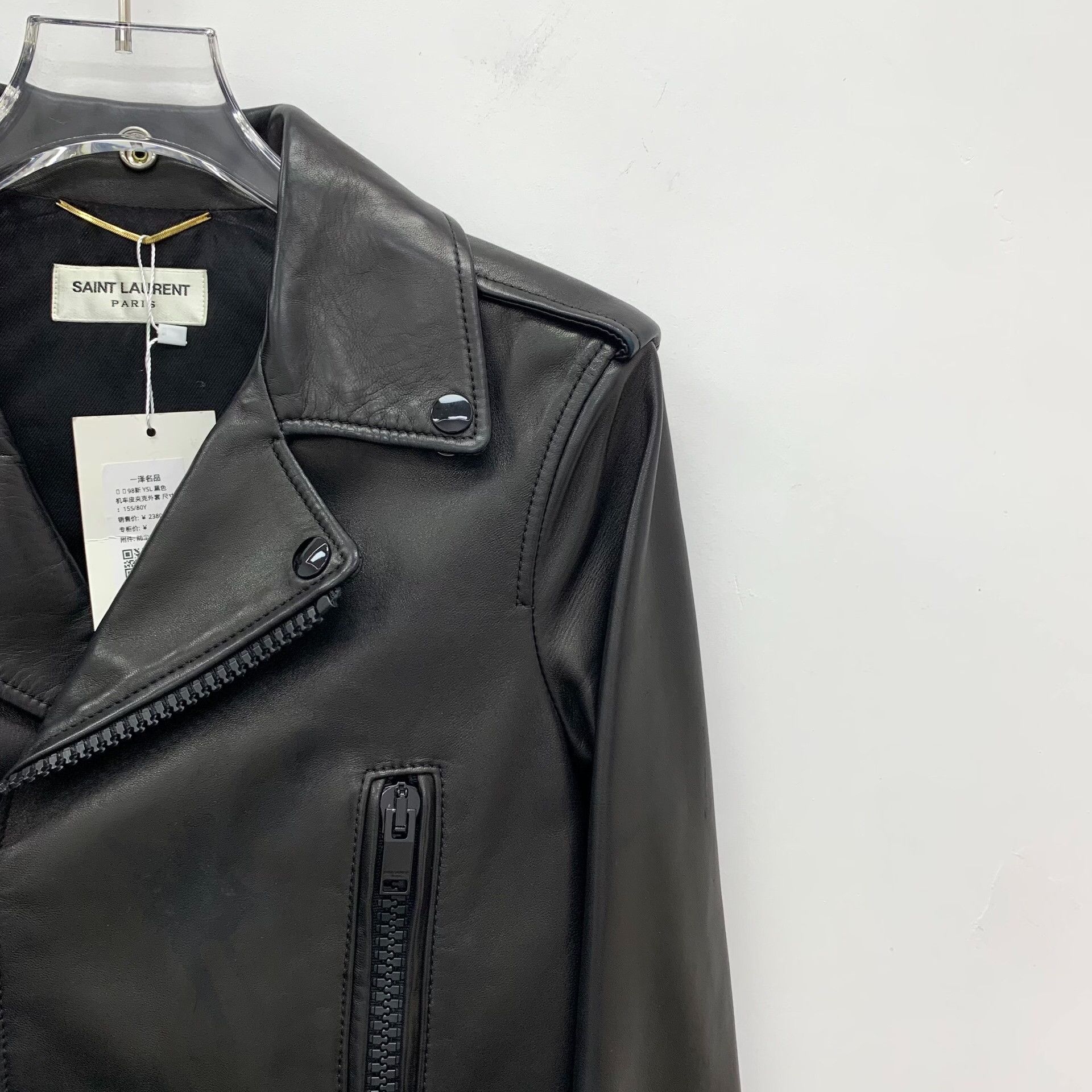 Saint Laurent Paris Saint Laurent Paris Black Leather Jacket M Women Size M / US 6-8 / IT 42-44 - 3 Thumbnail
