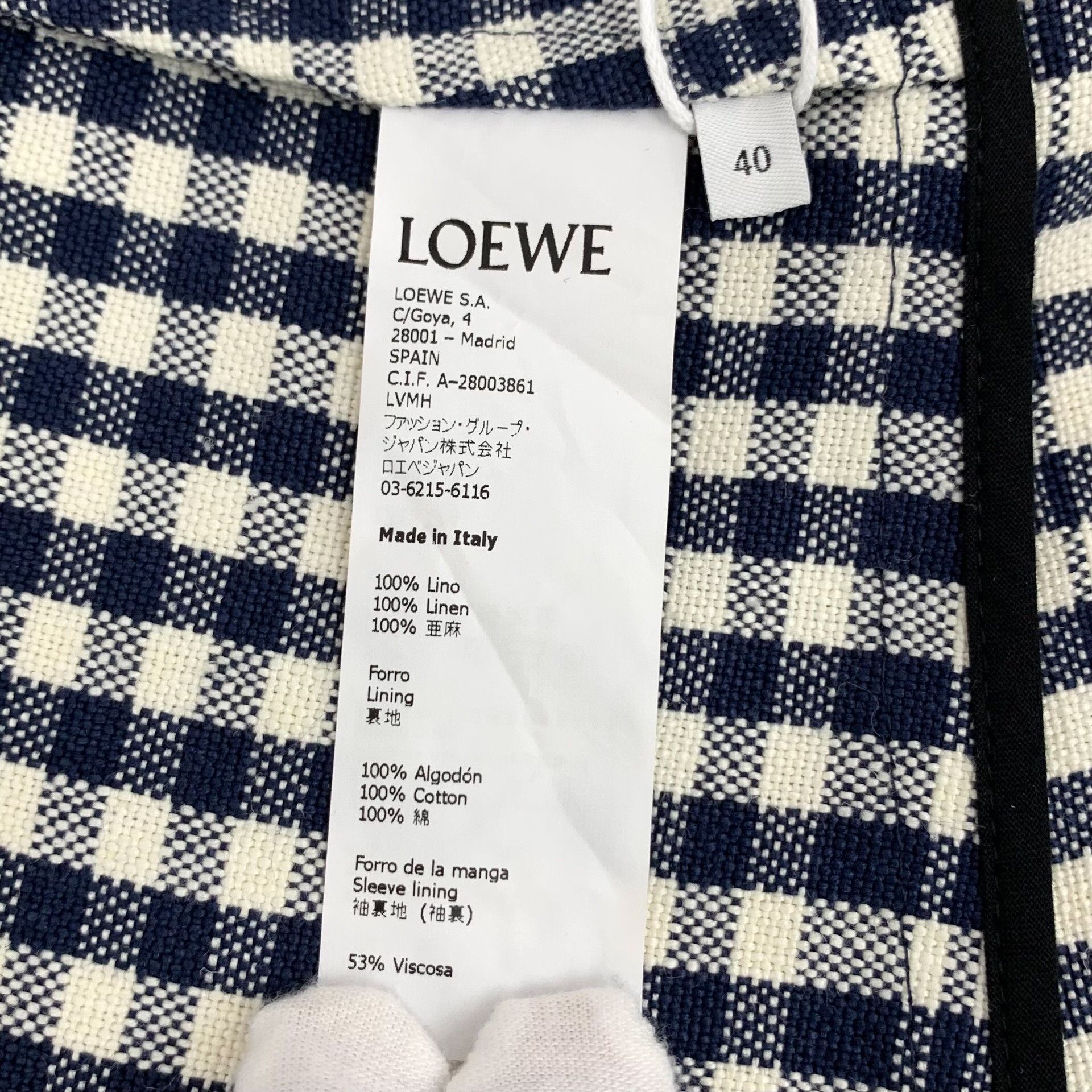 Loewe Loewe Linen Plaid Gray Jacket L Women Size L / US 10 / IT 46 - 6 Thumbnail