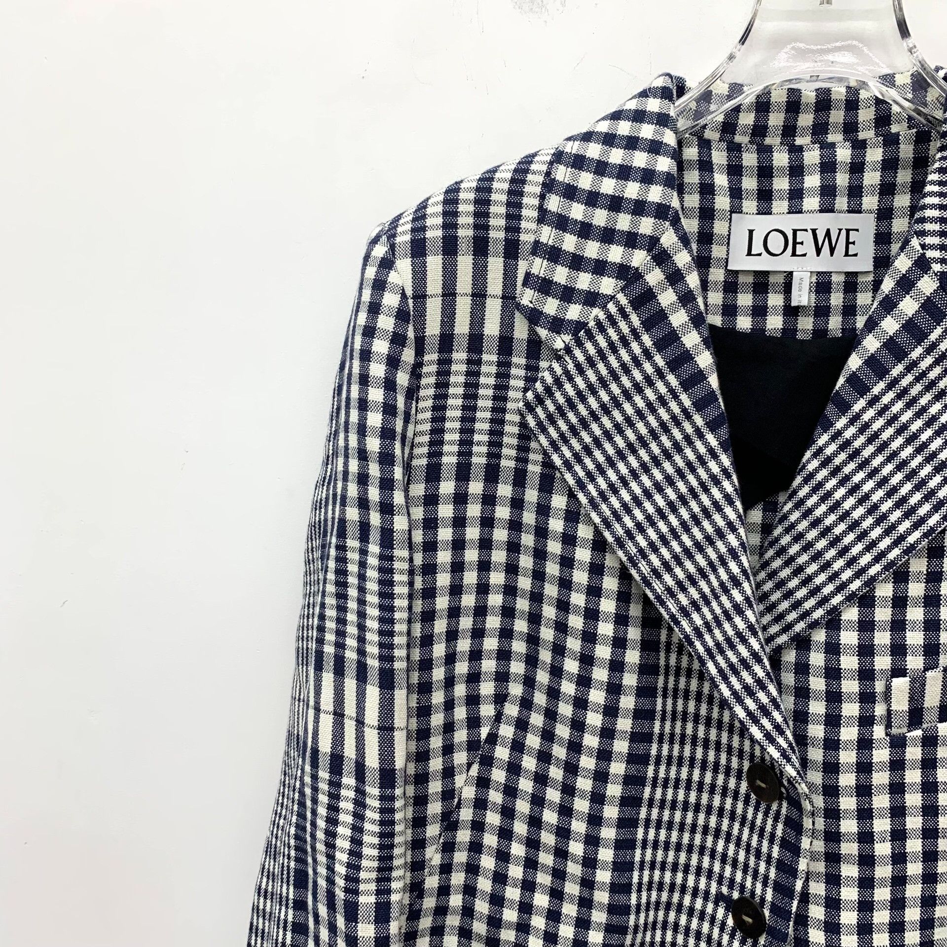 Loewe Loewe Linen Plaid Gray Jacket L Women Size L / US 10 / IT 46 - 3 Thumbnail