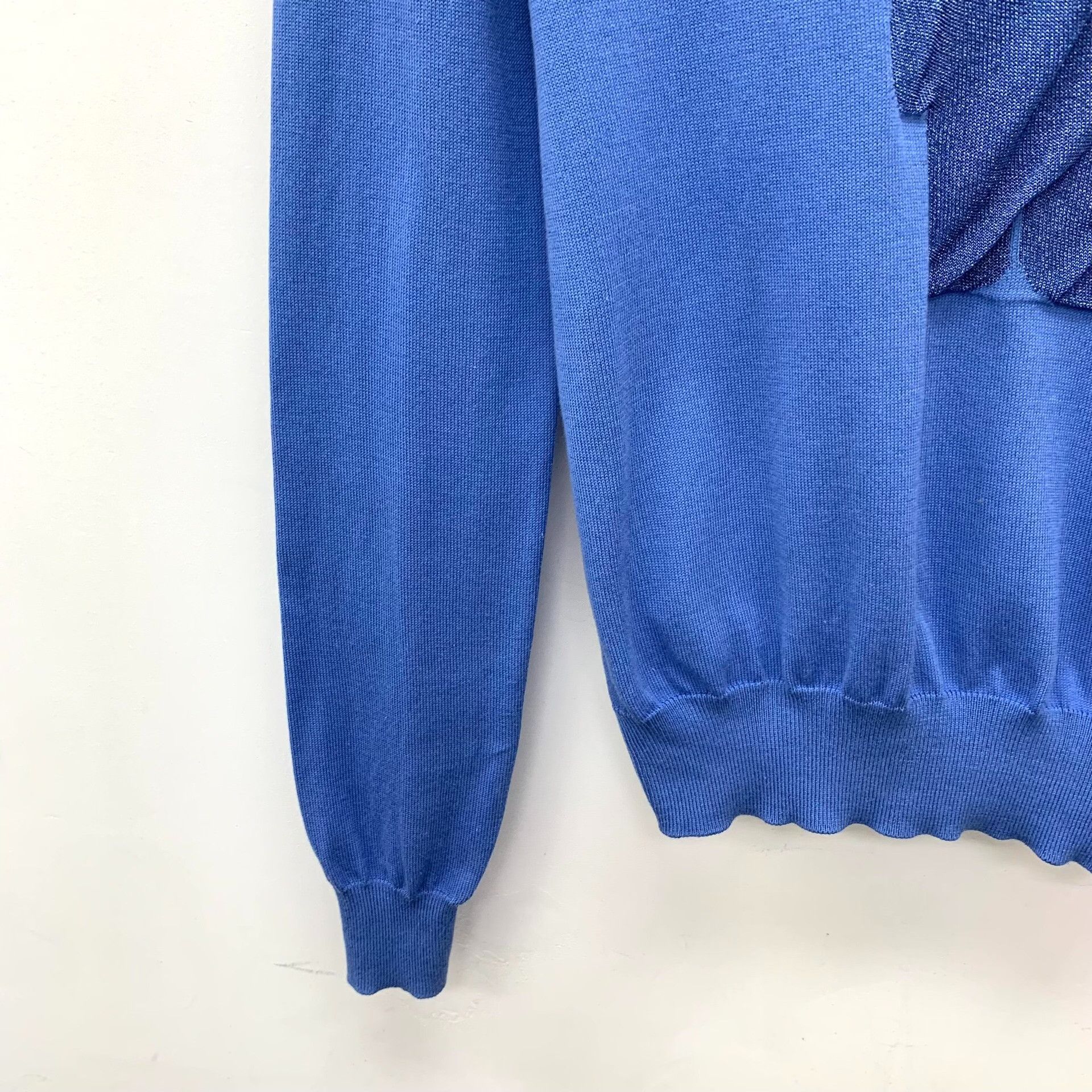 Armani Armani Cotton Printed Blue Sweater M Women Size M / US 6-8 / IT 42-44 - 4 Thumbnail
