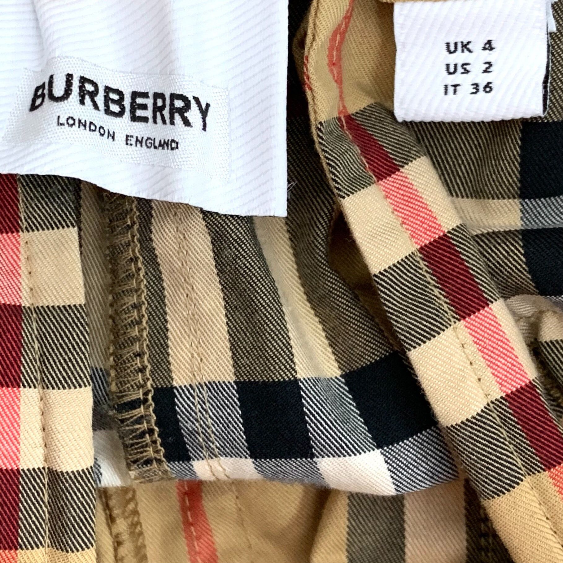 Burberry Burberry Cotton Plaid Brown Pants S Women Size 26" / US 2 / IT 38 - 5 Thumbnail