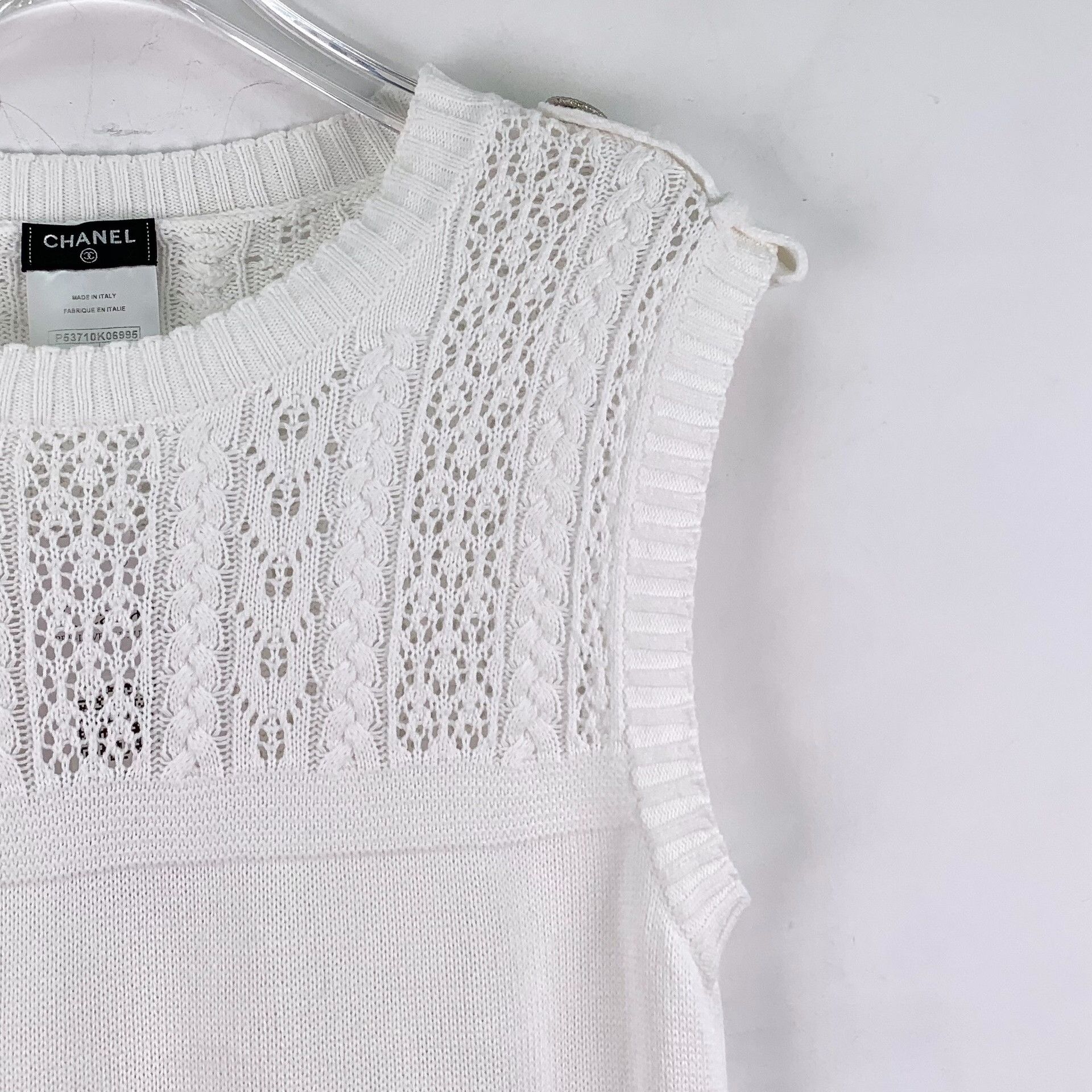 Chanel Chanel Cotton White Dress M Women Size M / US 6-8 / IT 42-44 - 3 Thumbnail