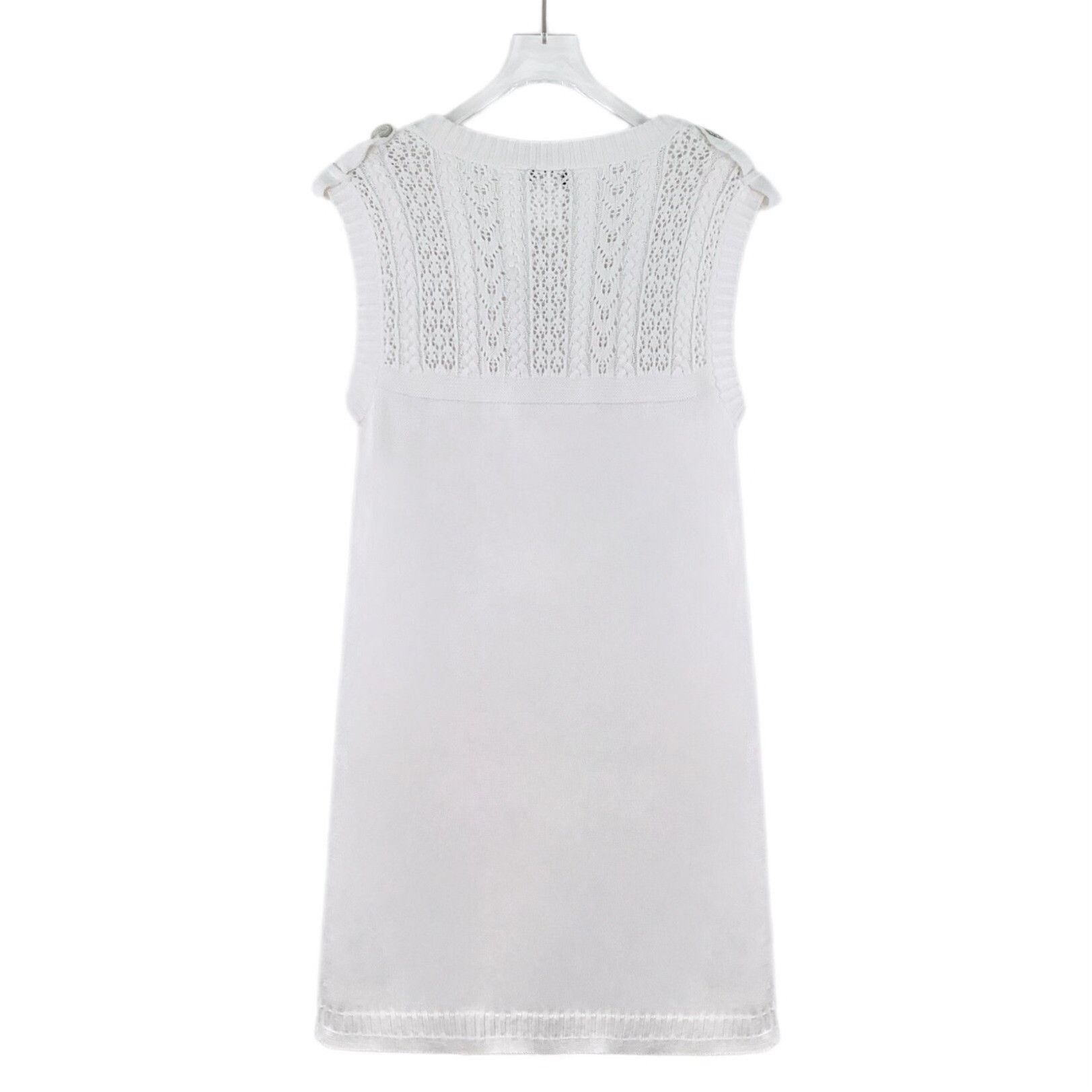 Chanel Chanel Cotton White Dress M Women Size M / US 6-8 / IT 42-44 - 2 Thumbnail