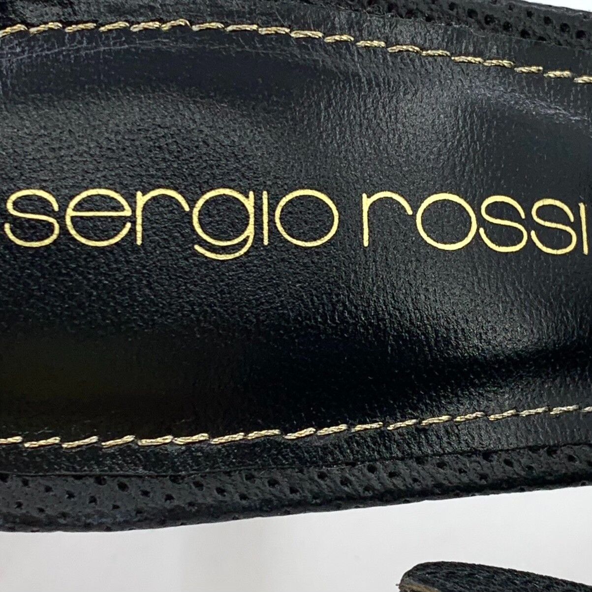Sergio Rossi Sergio Rossi Floral Black Sandals 35 Women Size US 5 / IT 35 - 7 Thumbnail