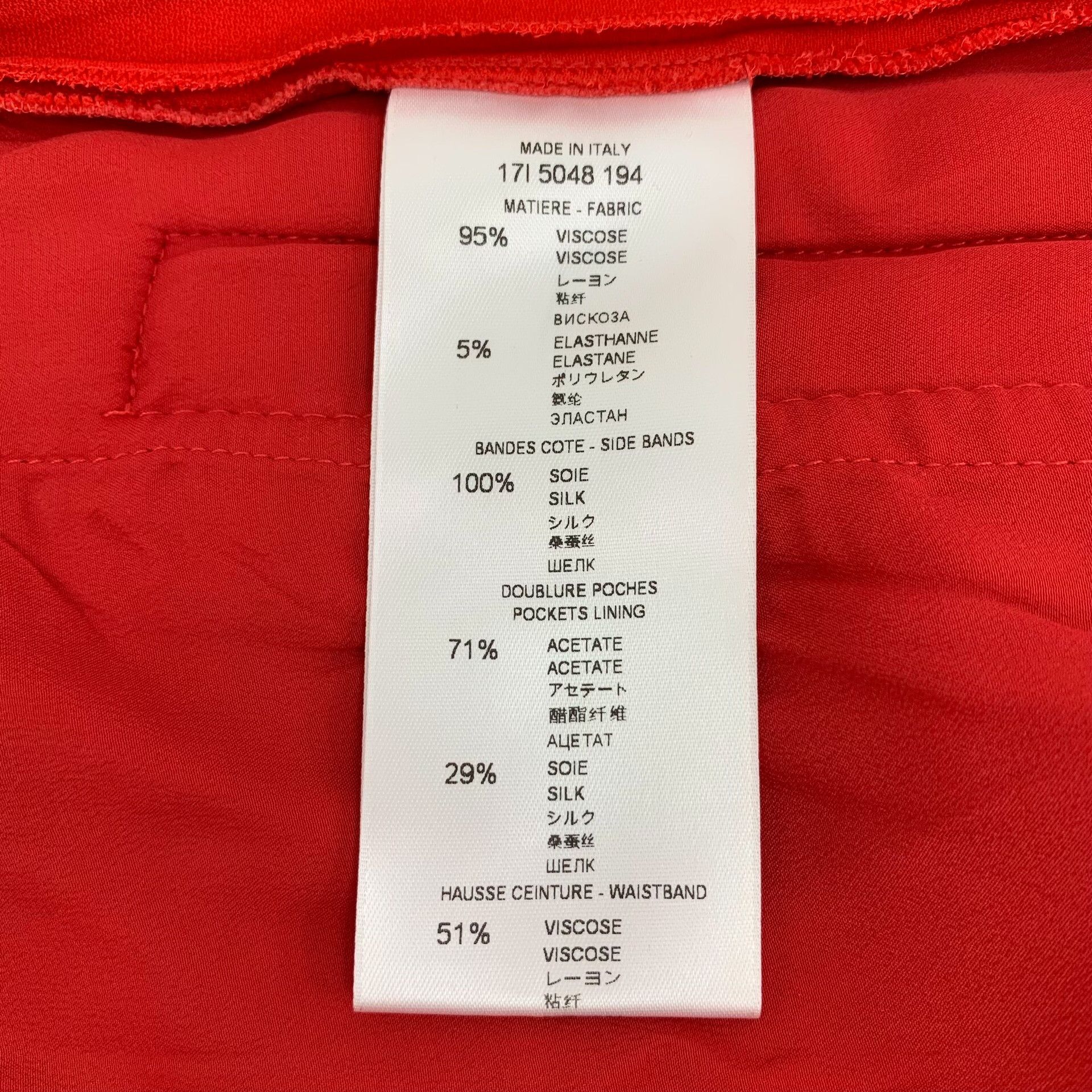 Givenchy Givenchy Casual Red Pants S Women Size 26" / US 2 / IT 38 - 7 Thumbnail