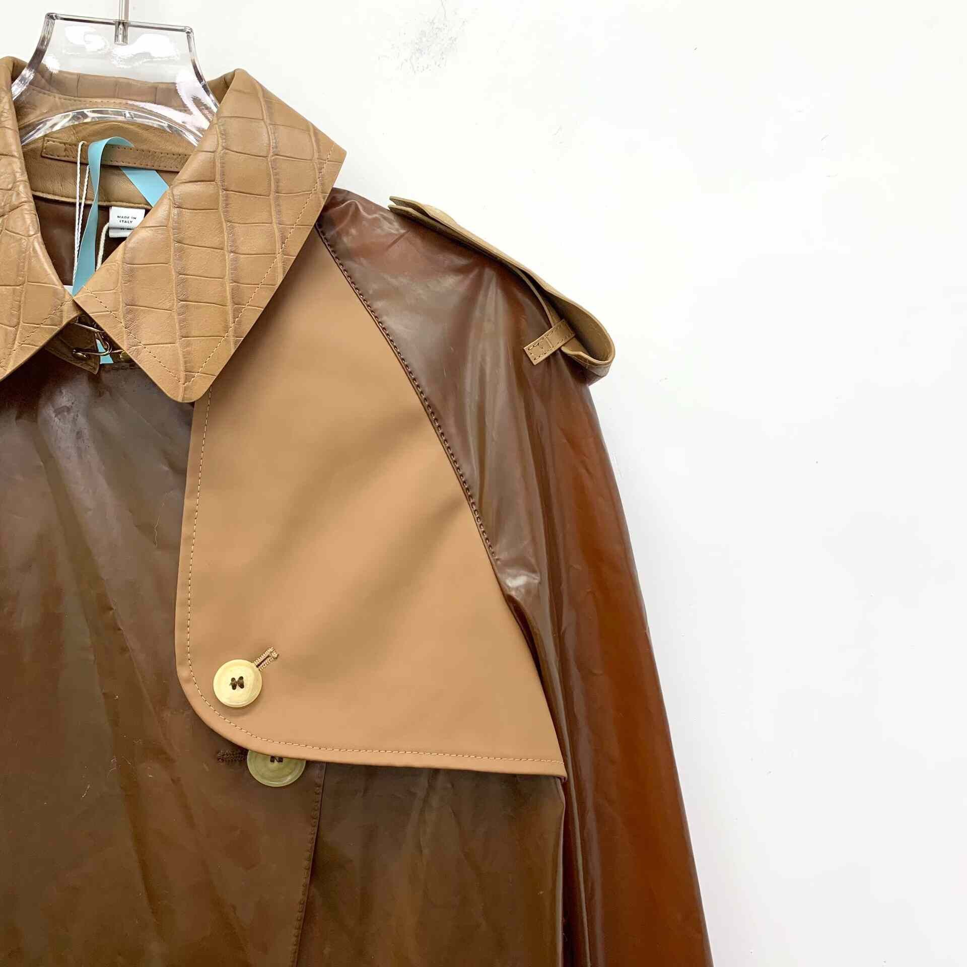 Burberry Burberry Leather Brown Coat S Women Size S / US 4 / IT 40 - 3 Thumbnail