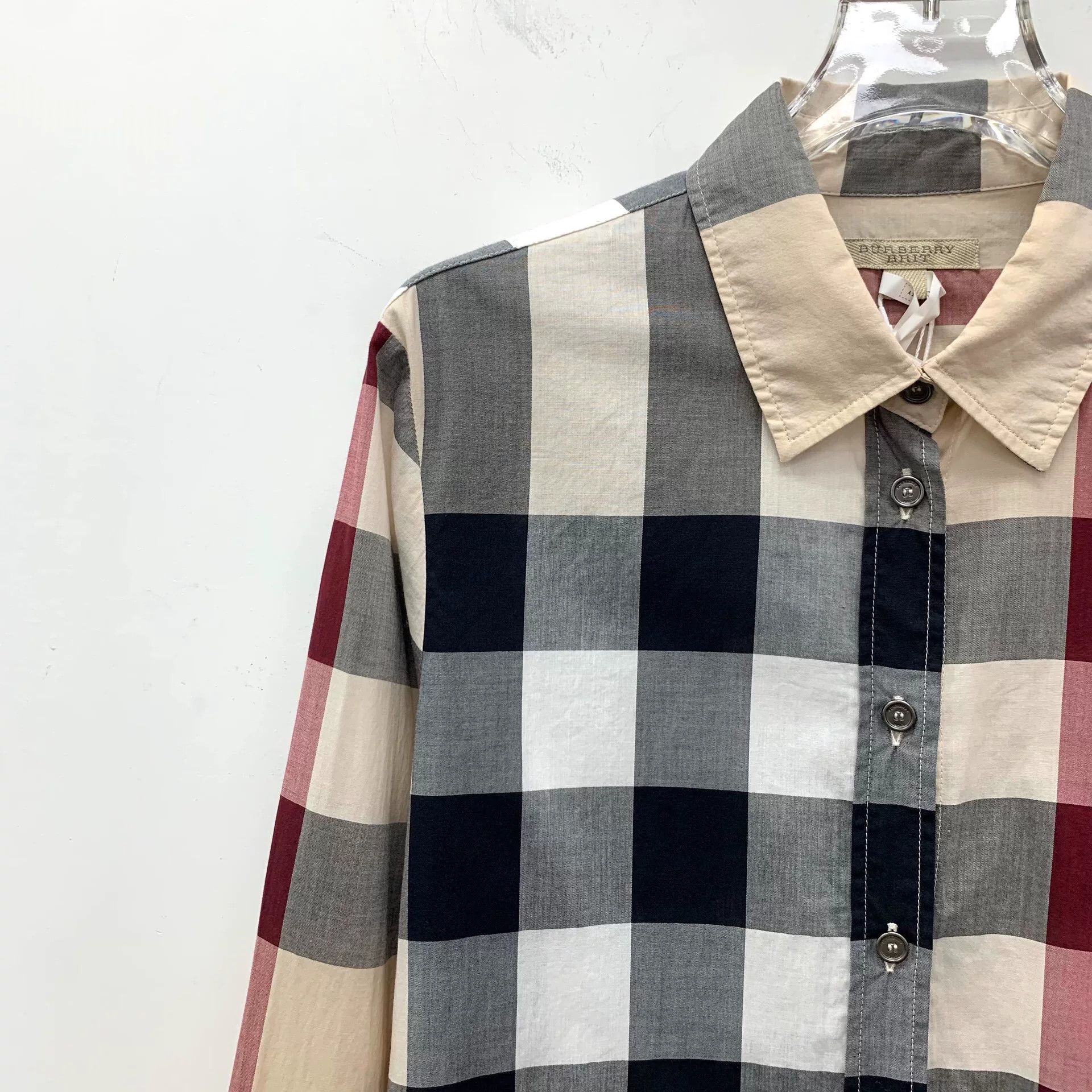 Burberry Burberry Cotton Plaid Multi Button Up S Women Size S / US 4 / IT 40 - 3 Thumbnail