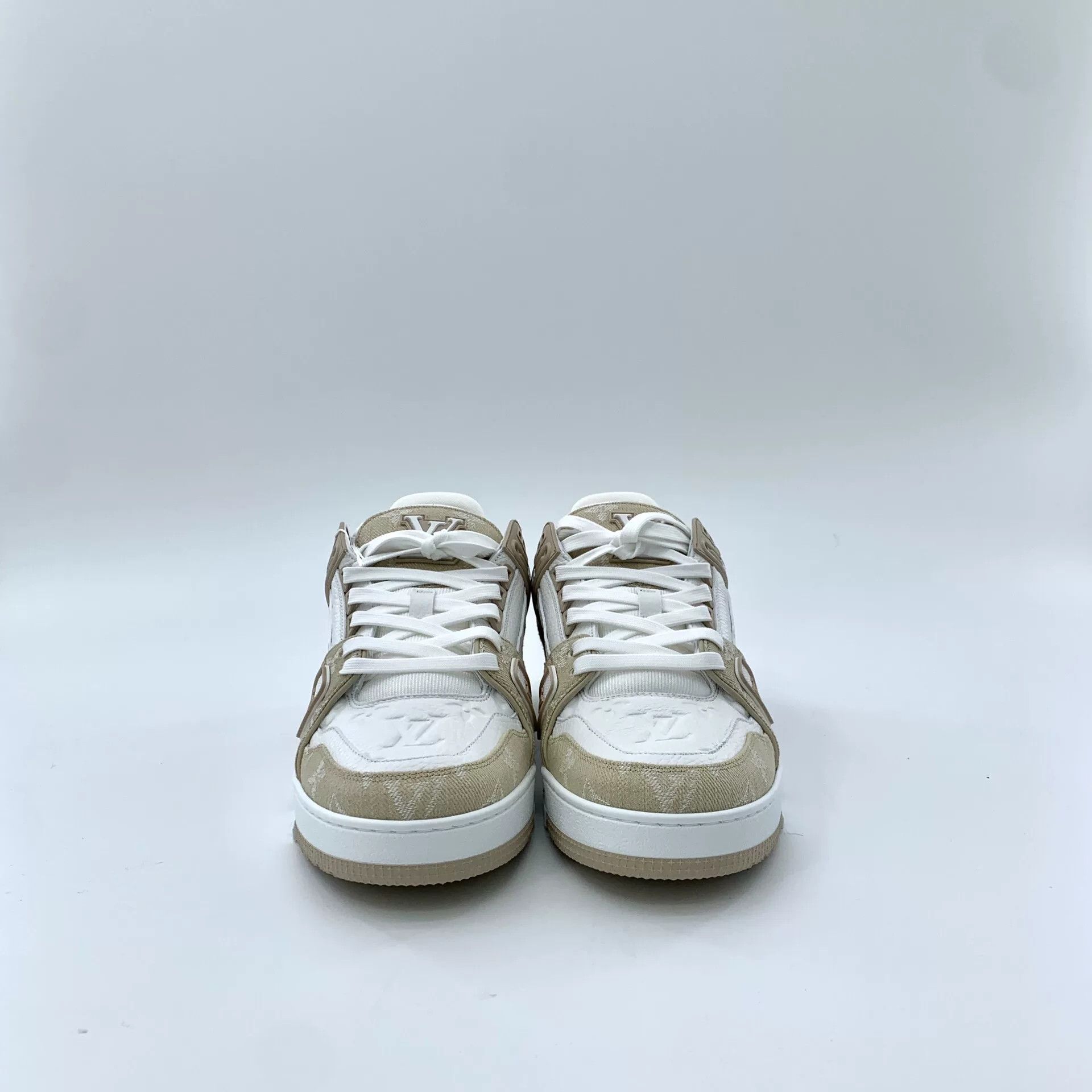 Louis Vuitton Louis Vuitton Beige Lowtop Sneakers 41.5 Men Size US 9 / EU 42 - 3 Thumbnail