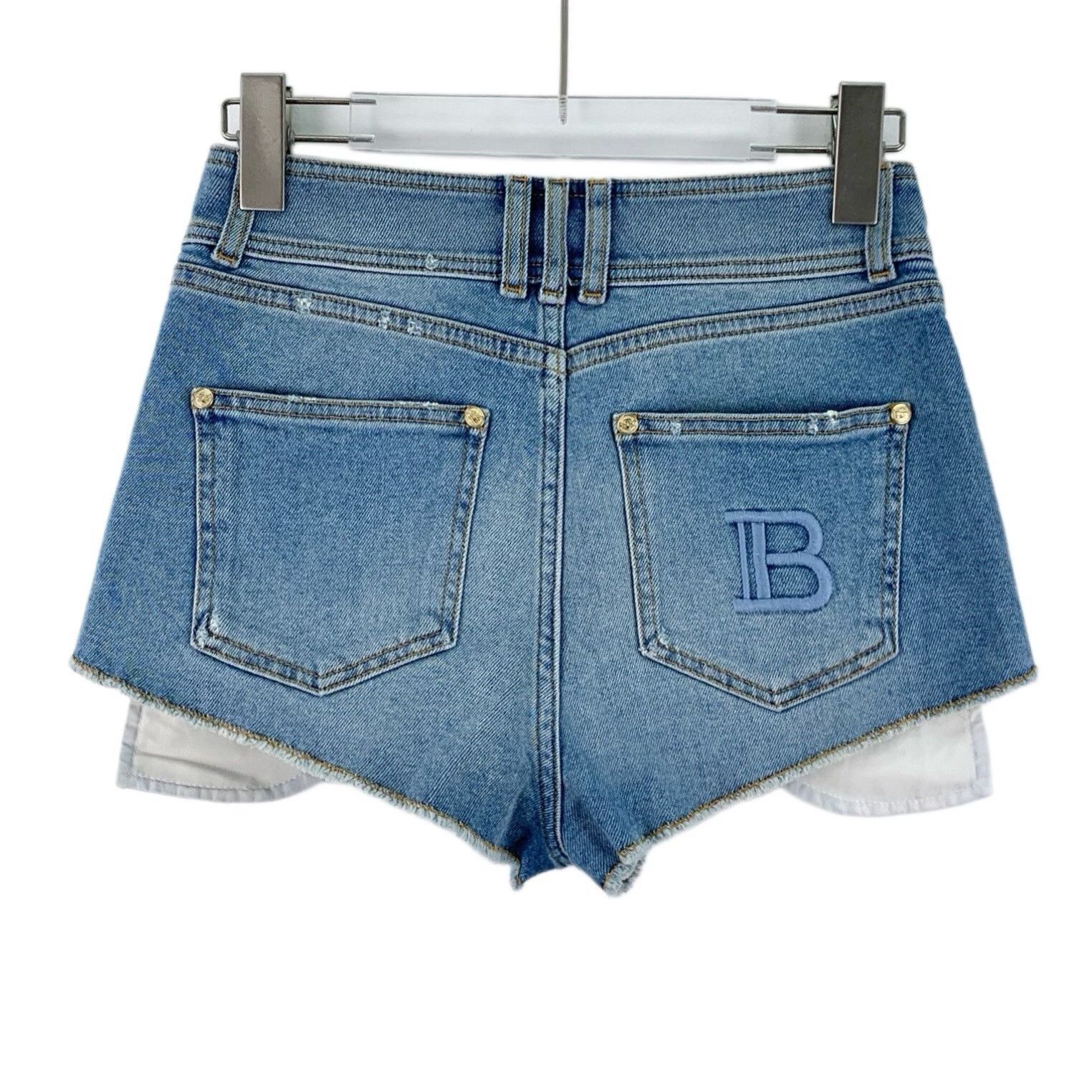 Balmain Balmain Cotton Embroidered Blue Jeans S Women Size 26" / US 2 / IT 38 - 2 Thumbnail