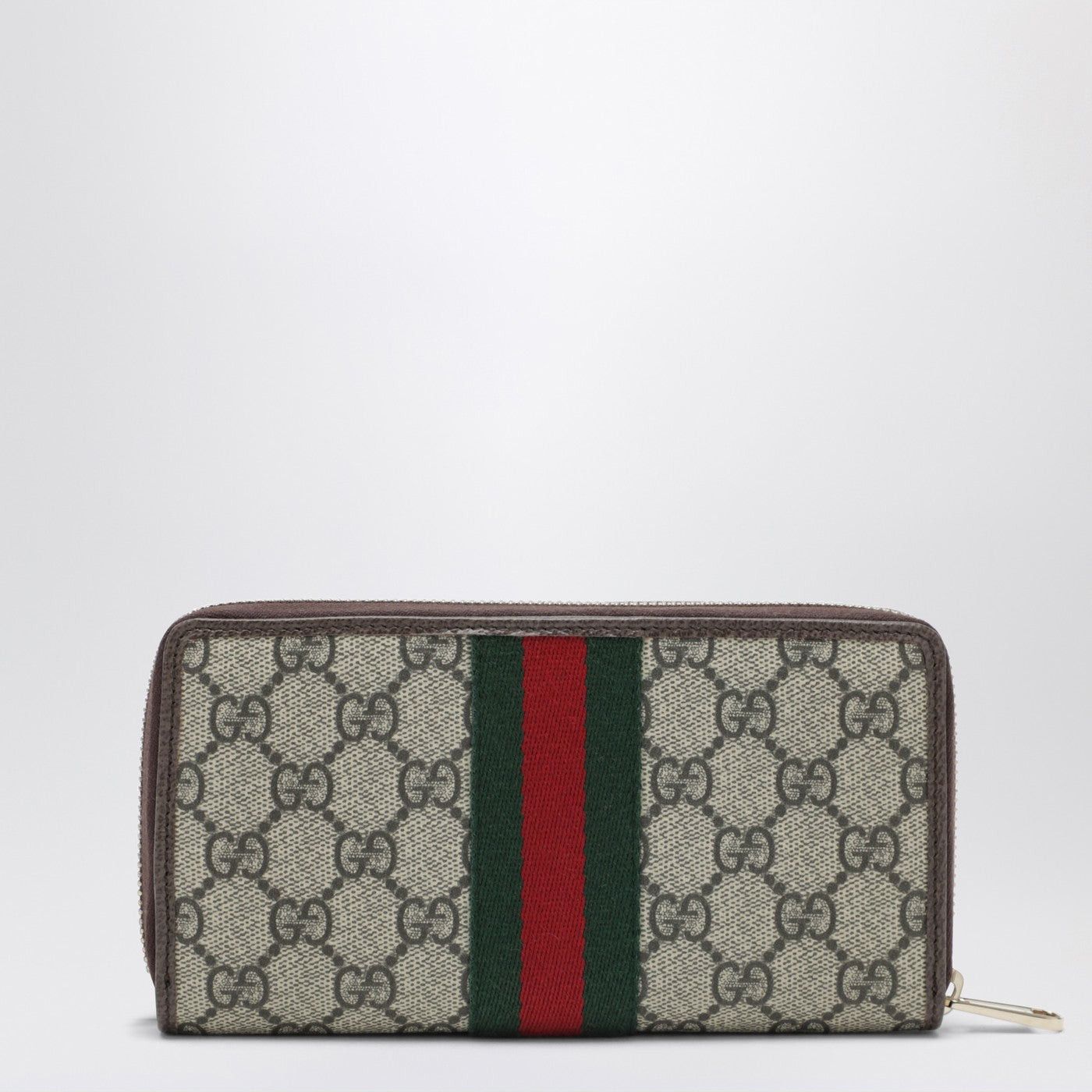 Gucci Gucci Ophidia Zip-Around Wallet In Beige And Brown Gg Supreme Canvas Size ONE SIZE - 2 Thumbnail