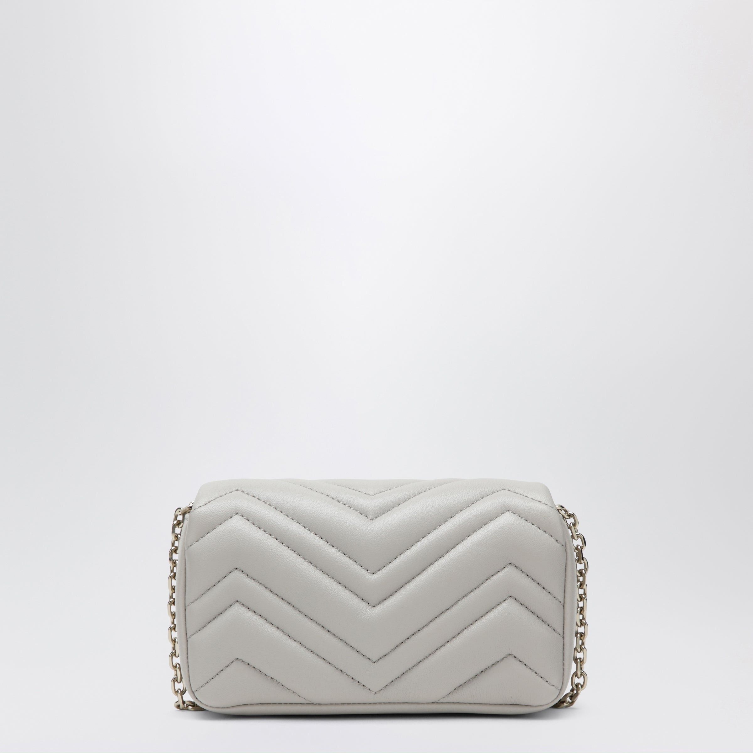 Gucci Gucci Gg Marmont Mini Shoulder Bag In Light Grey Leather Size ONE SIZE - 2 Thumbnail