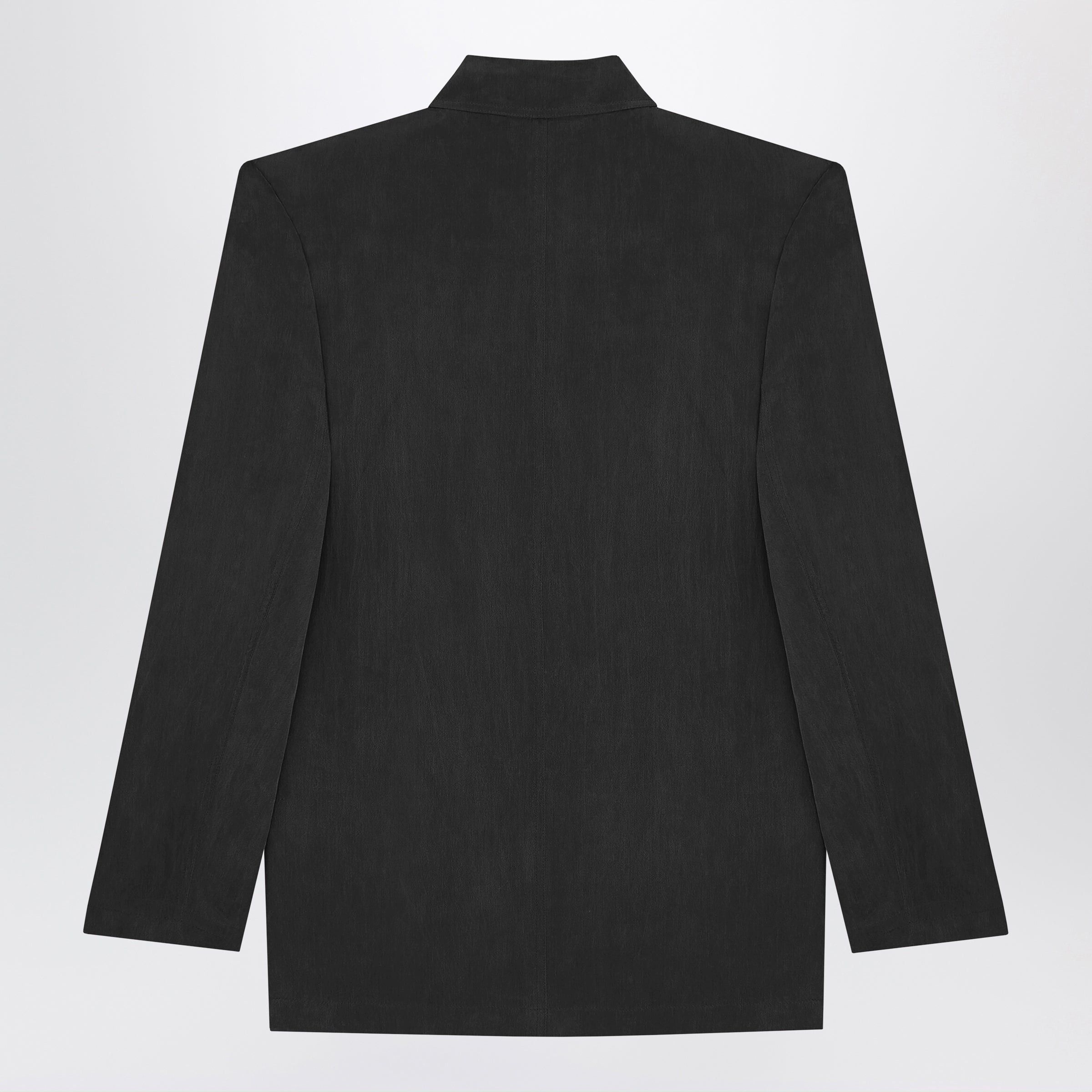 Saint Laurent Paris Saint Laurent Black Double-Breasted Silk Jacket Size S / US 4 / IT 40 - 2 Thumbnail
