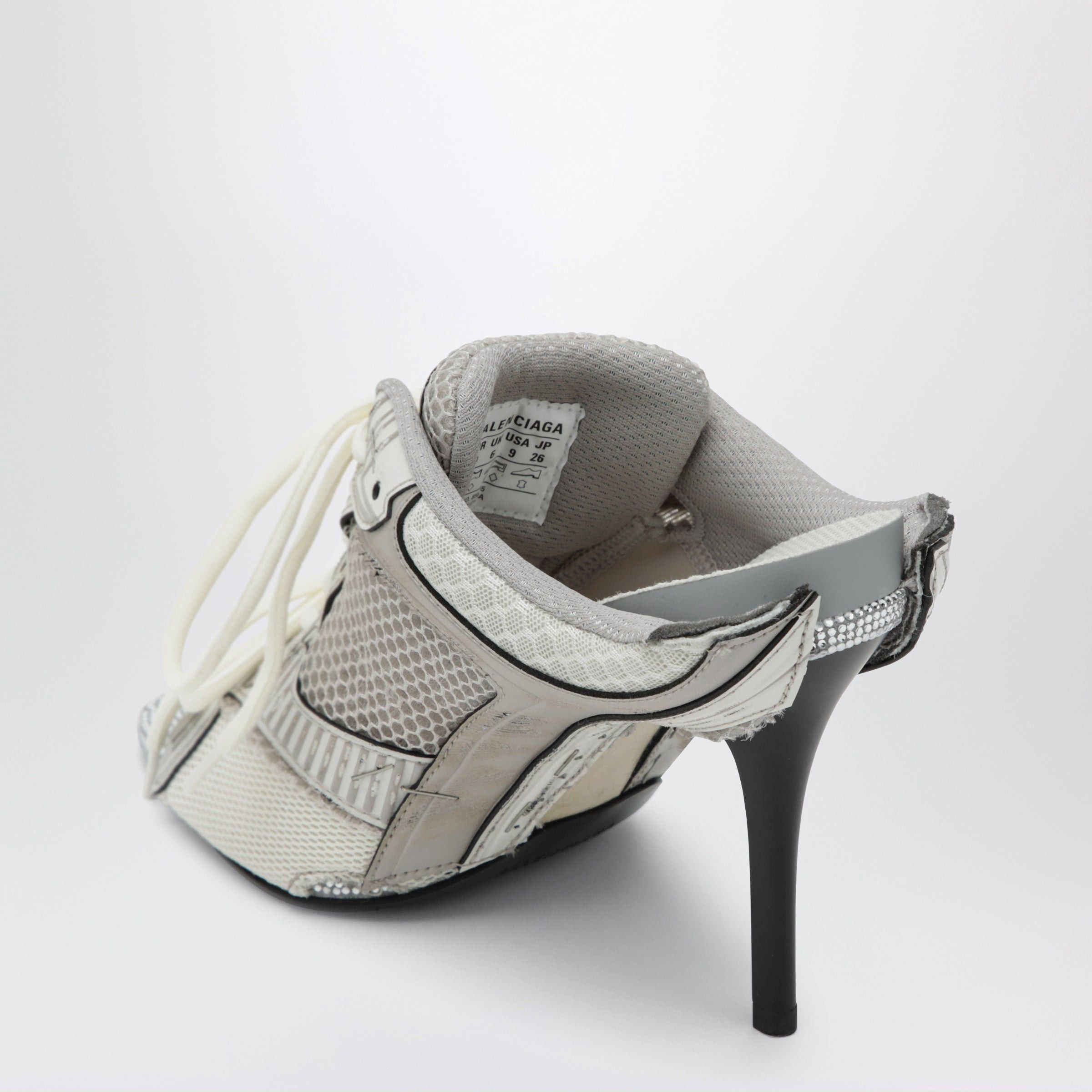 Balenciaga Balenciaga Stapler Grey Heeled Sandals With Distressed Effect Size US 6 / IT 36 - 2 Thumbnail