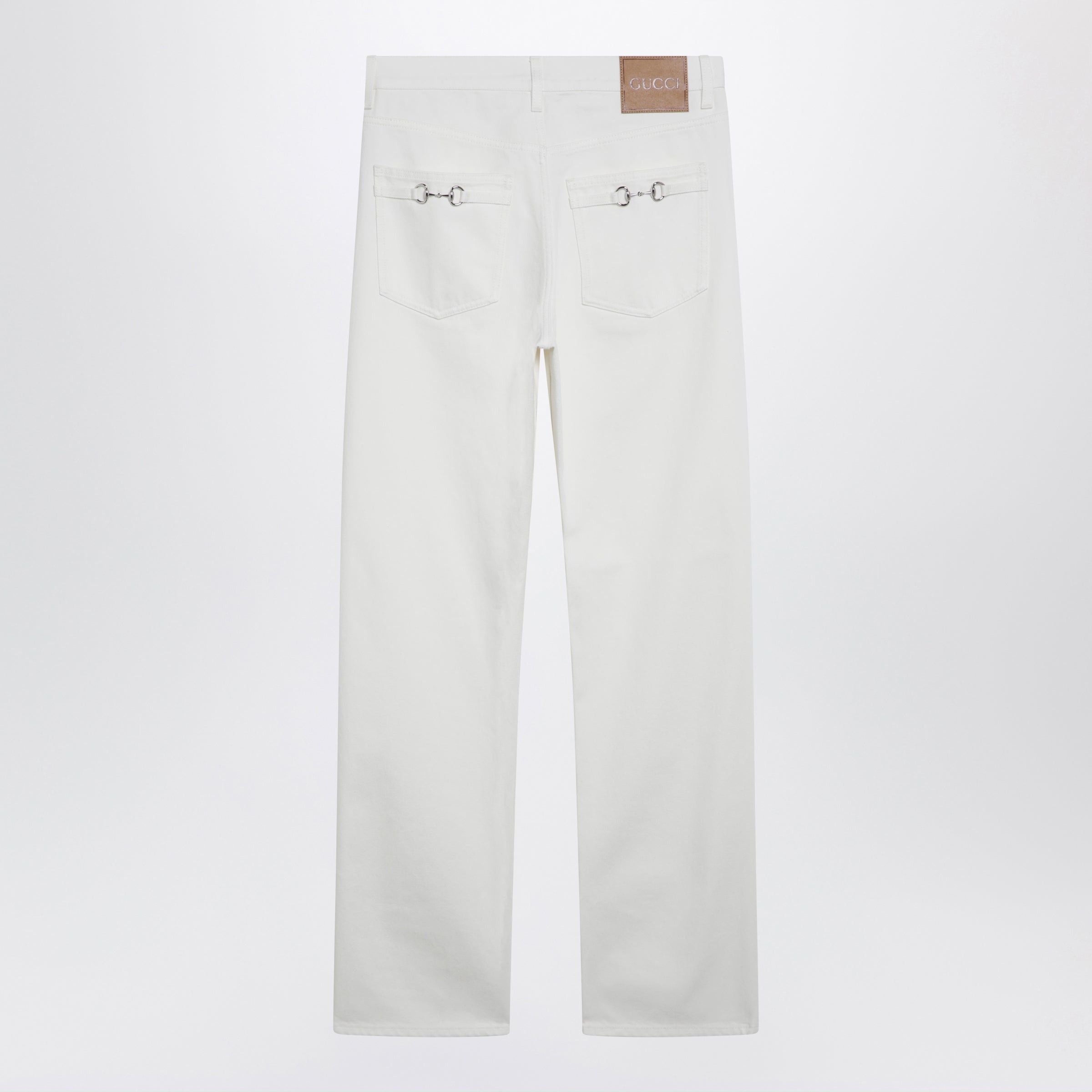 Gucci Gucci White Trousers With Horsebit Detail Size US 34 / EU 50 - 2 Thumbnail