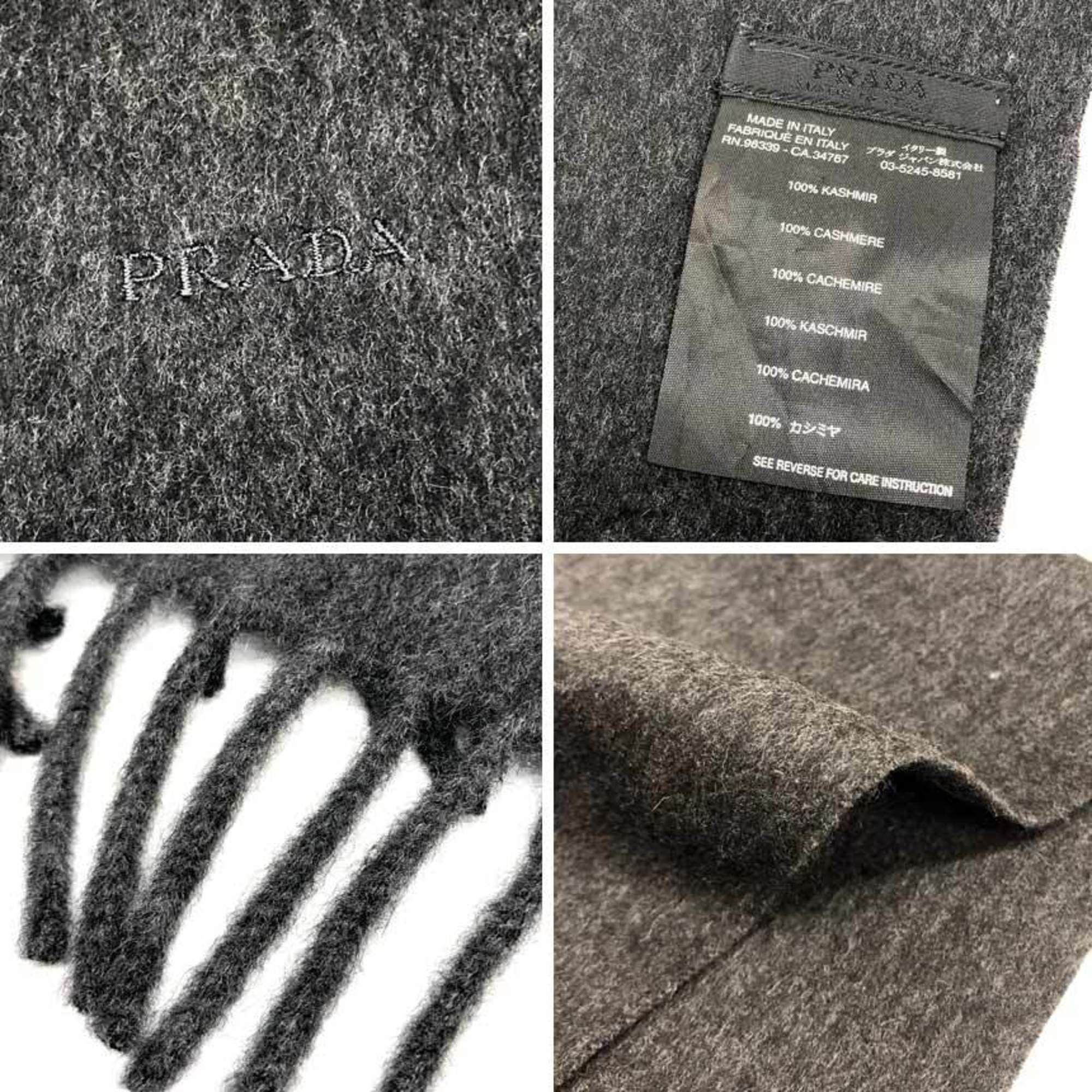 Prada Prada cashmere stole/shawl/scarf in charcoal gray. Size ONE SIZE - 3 Thumbnail