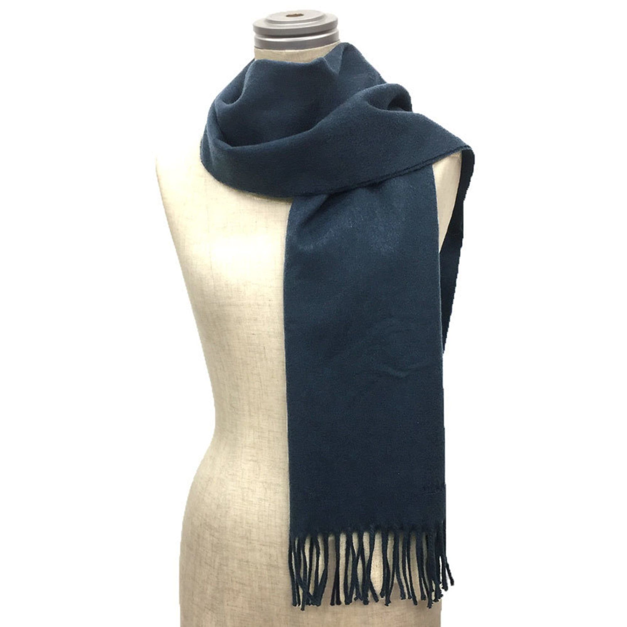 Hermes HERMES scarf, H393622T 72, ECHARPE TISSEE, 100% cashmere, size BLEU PILOTE (blue/navy), men's/women's. Size ONE SIZE - 2 Thumbnail