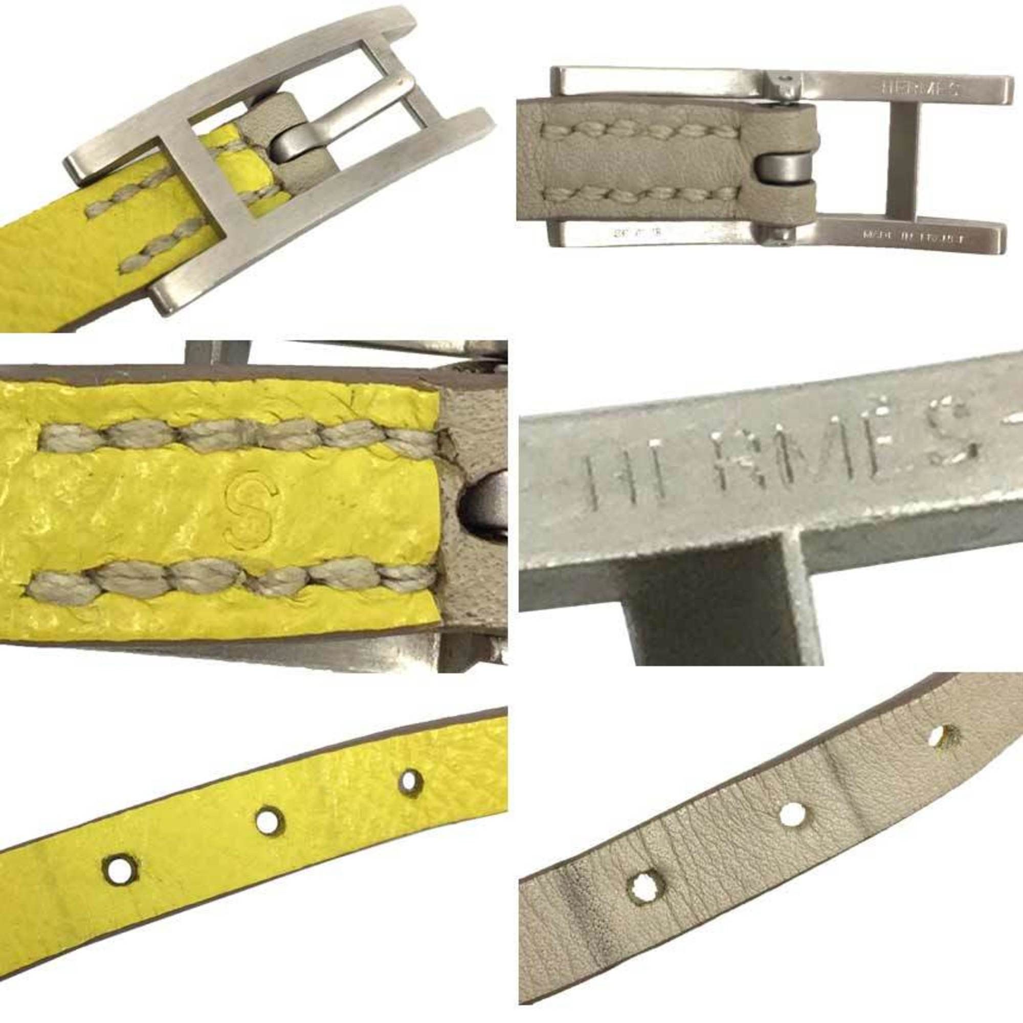 Hermes Hermes leather bracelet, Behapi Double Tour, size S, yellow/ivory, 064684CB, AD-S. Size ONE SIZE - 3 Thumbnail