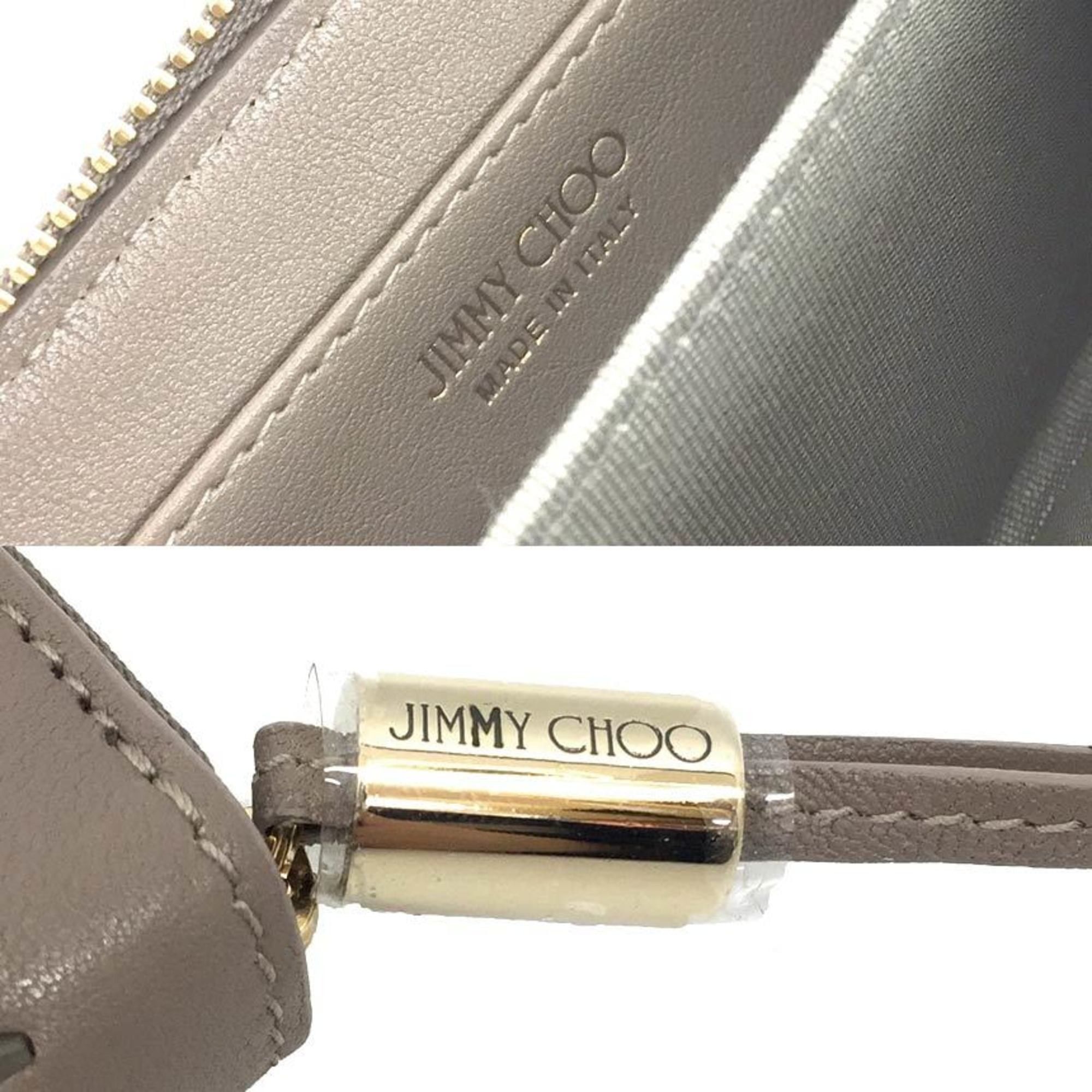 Jimmy Choo JIMMY CHOO coin case/purse, NELLIE, star-shaped stud leather, greige (NELLIE MUSK/METALLIC MIX), women's wallet. Size ONE SIZE - 3 Thumbnail