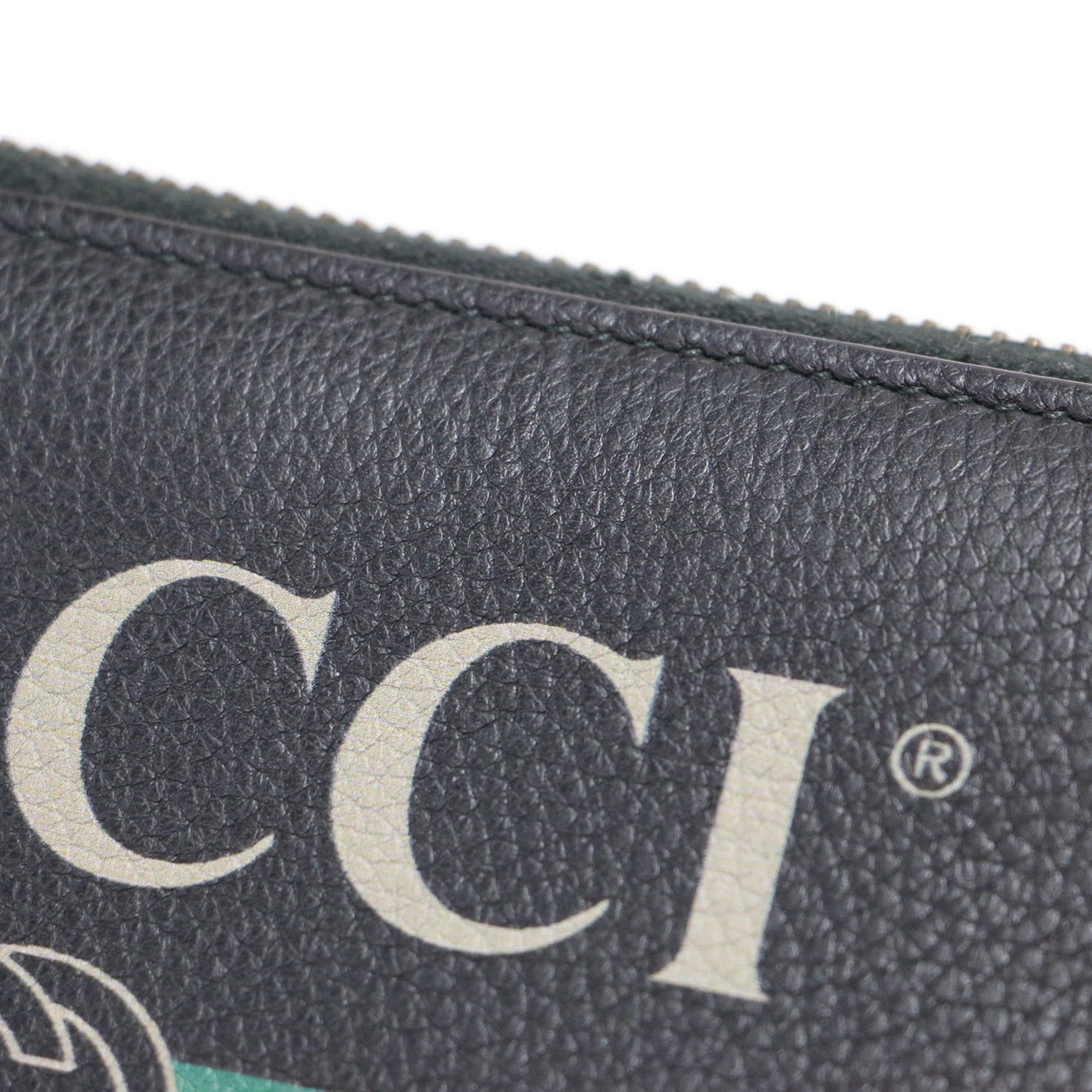 Gucci GUCCI wallet, black, round long 496317 0416, printed leather, women's, K4755 Size ONE SIZE - 8 Thumbnail
