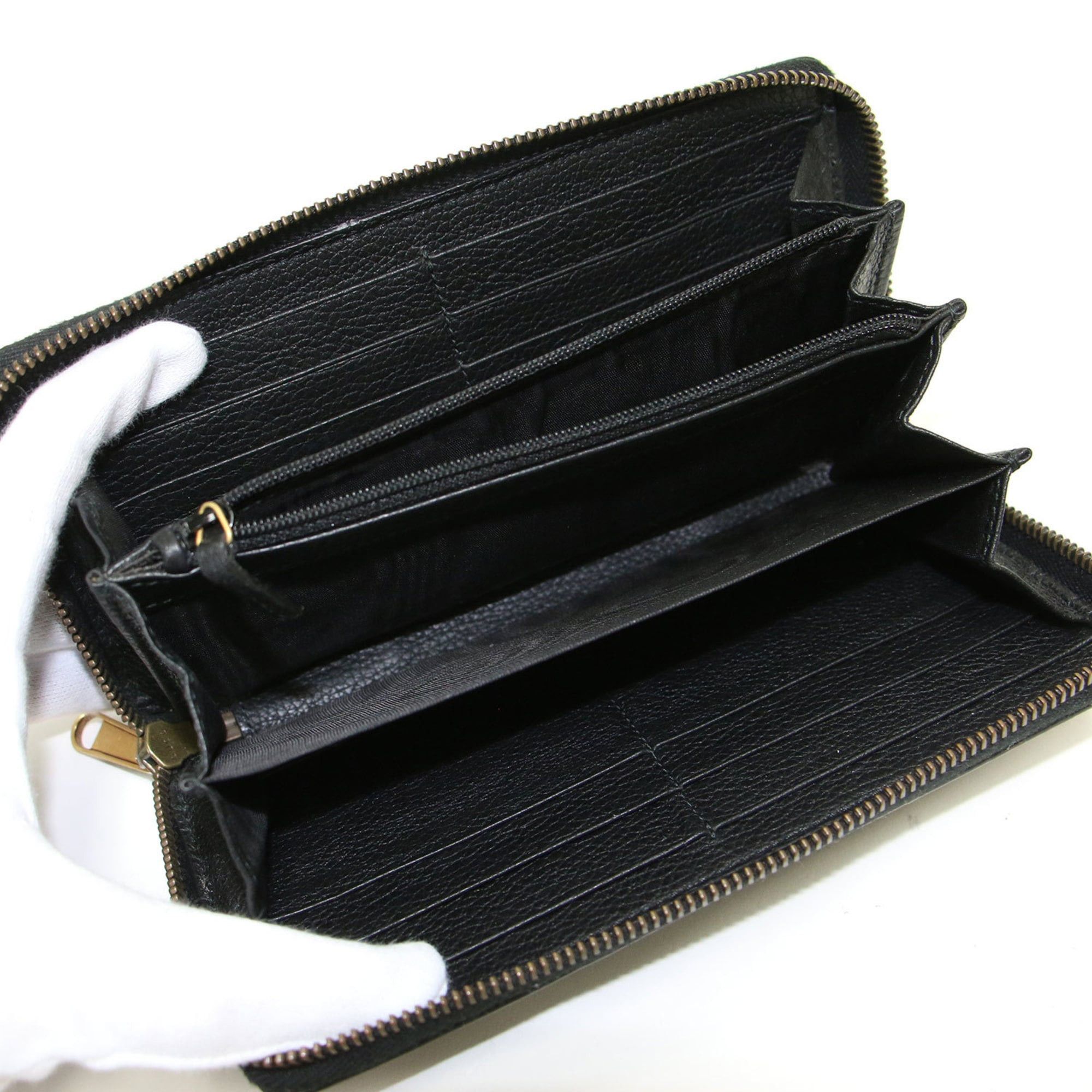 Gucci GUCCI wallet, black, round long 496317 0416, printed leather, women's, K4755 Size ONE SIZE - 3 Thumbnail
