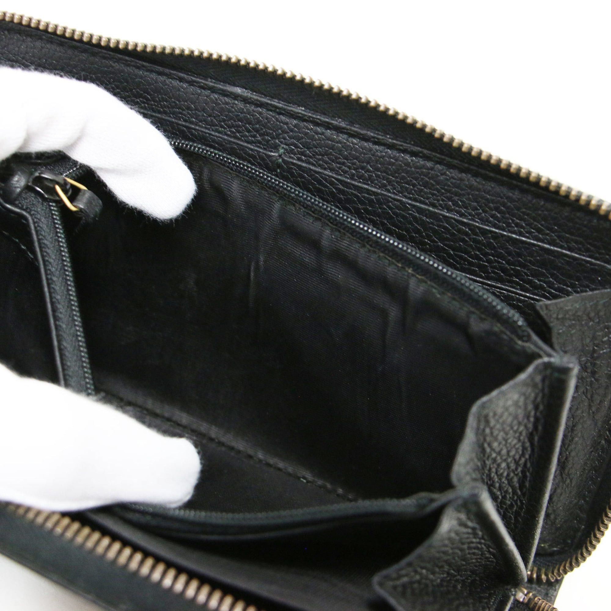 Gucci GUCCI wallet, black, round long 496317 0416, printed leather, women's, K4755 Size ONE SIZE - 7 Thumbnail