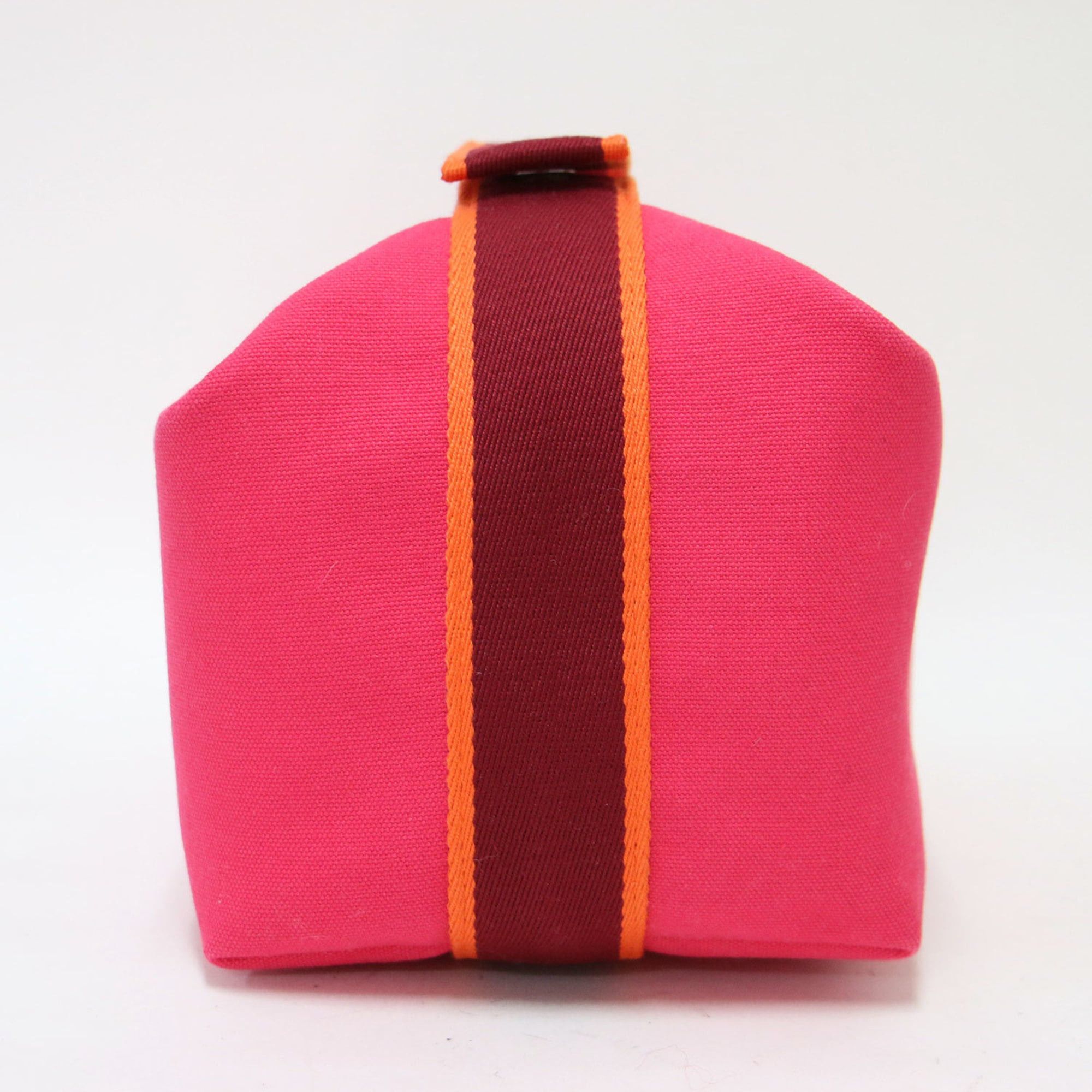 Hermes HERMES Bride à Black GM Pouch, One Handle, Embroidered Mark, Canvas, Cotton, Leather, Pink, Women's, K4750 Size ONE SIZE - 2 Thumbnail