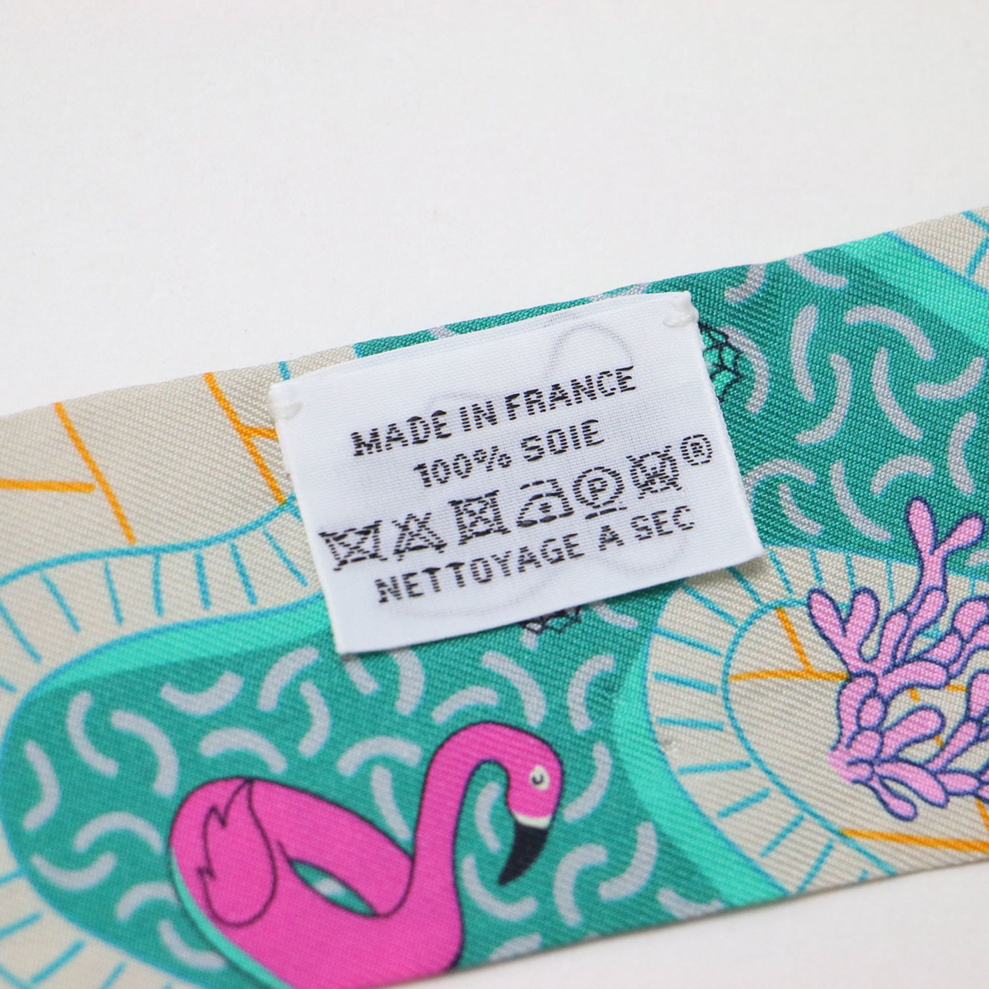 Hermes HERMES Twilly Silk Scarf/Muffler, Splash Park Design, Ribbon Print, Pink, Women's, K4754 Size ONE SIZE - 7 Thumbnail