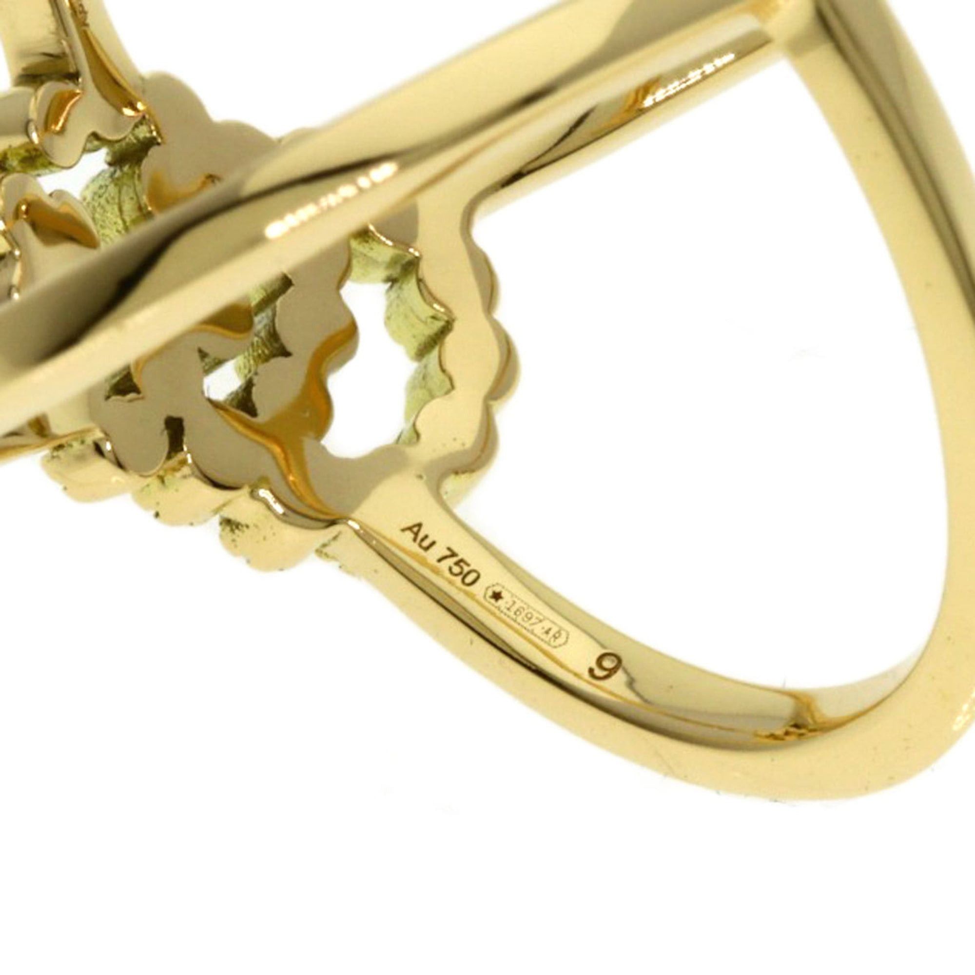 Gucci Gucci GG Running Diamond Ring #9, 18K Yellow Gold, Women's. Size ONE SIZE - 6 Thumbnail