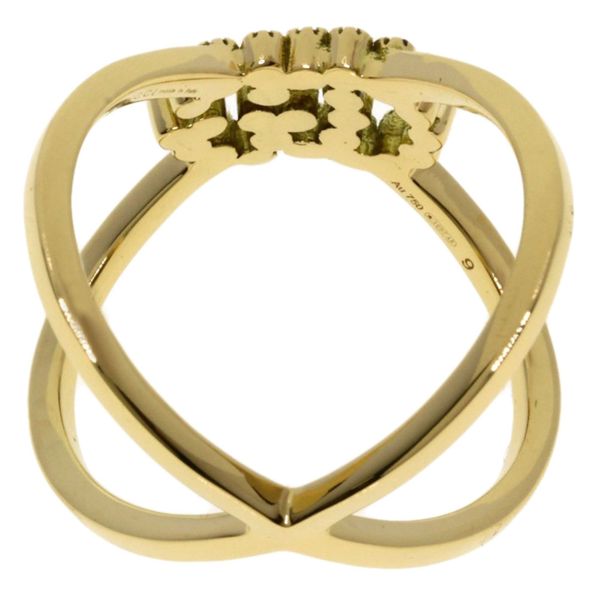 Gucci Gucci GG Running Diamond Ring #9, 18K Yellow Gold, Women's. Size ONE SIZE - 4 Thumbnail