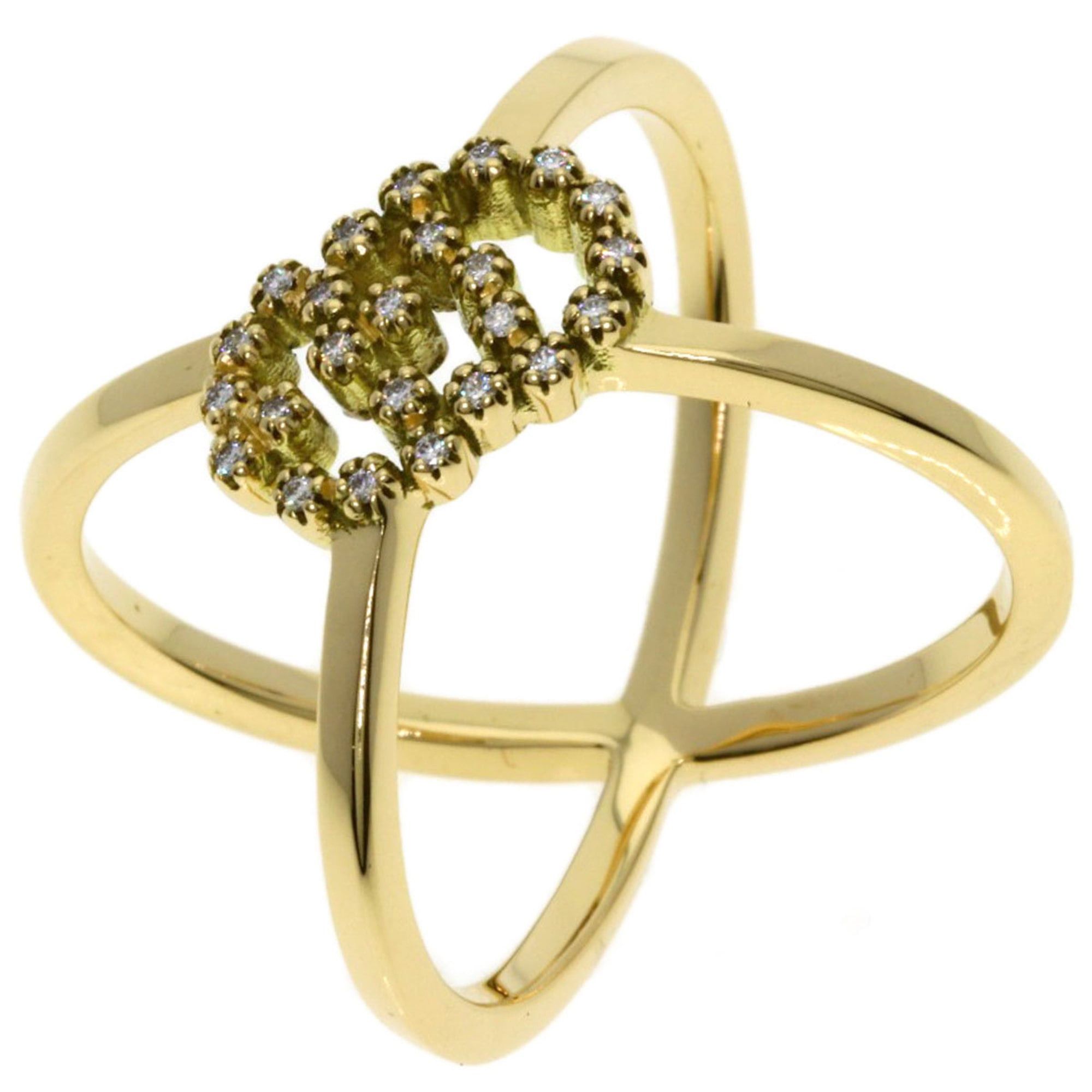 Gucci Gucci GG Running Diamond Ring #9, 18K Yellow Gold, Women's. Size ONE SIZE - 2 Thumbnail