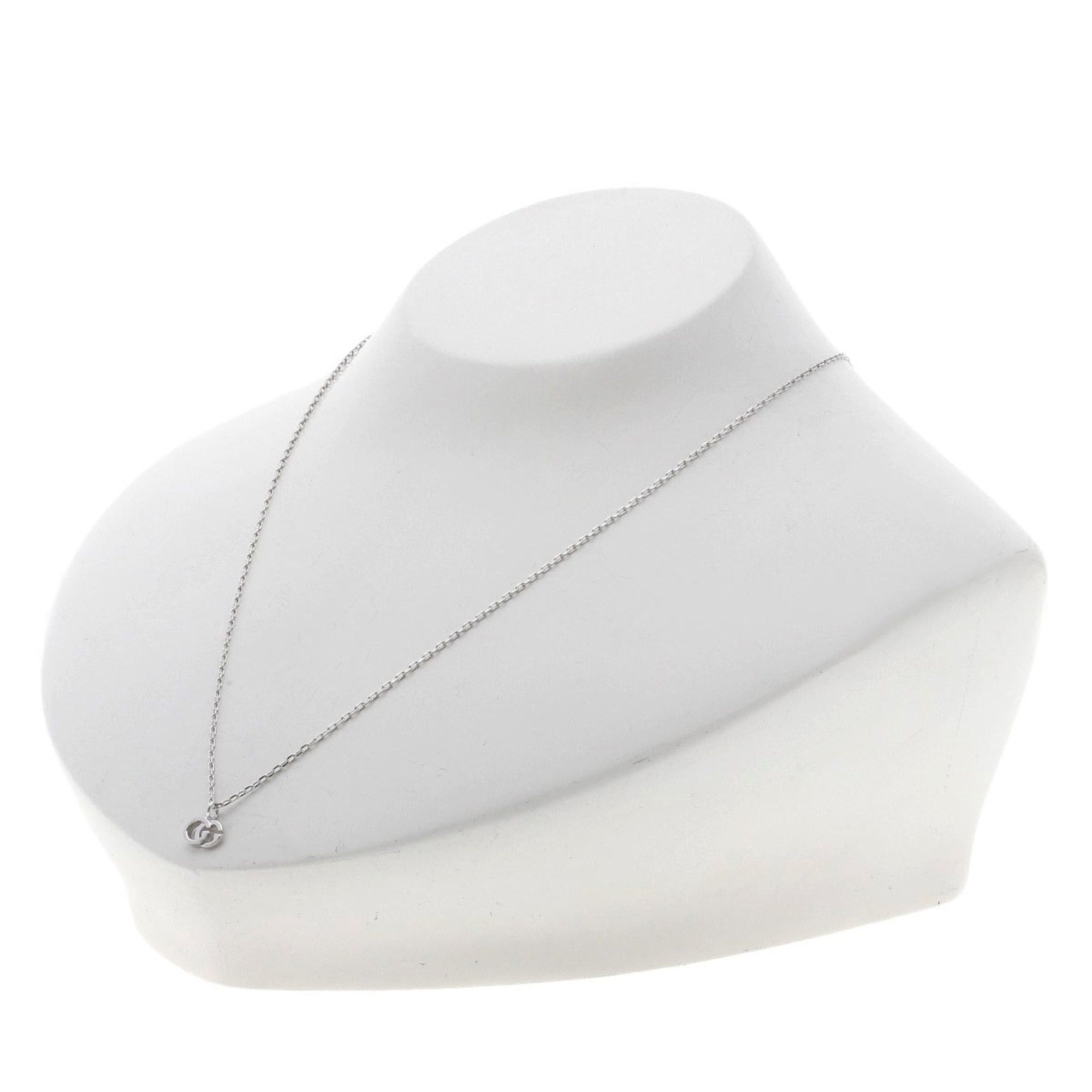 Gucci Gucci Double G Necklace 18K White Gold Women's GUCCI Size ONE SIZE - 4 Thumbnail