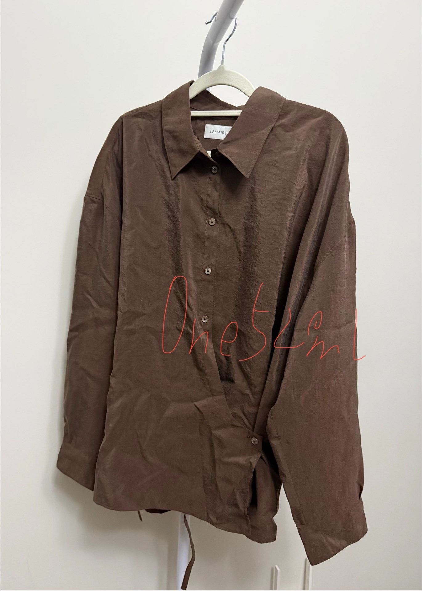 Lemaire LEMAIRE 25FW Brown Silk Pleated Shirt Size US XS / EU 42 / 0 - 7 Thumbnail