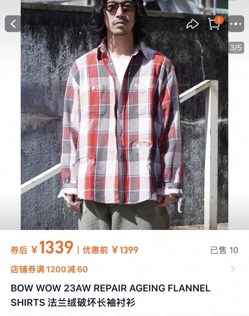 Bow3ry BOW WOW 23AW Distressed Shirt Size US M / EU 48-50 / 2 - 2 Thumbnail