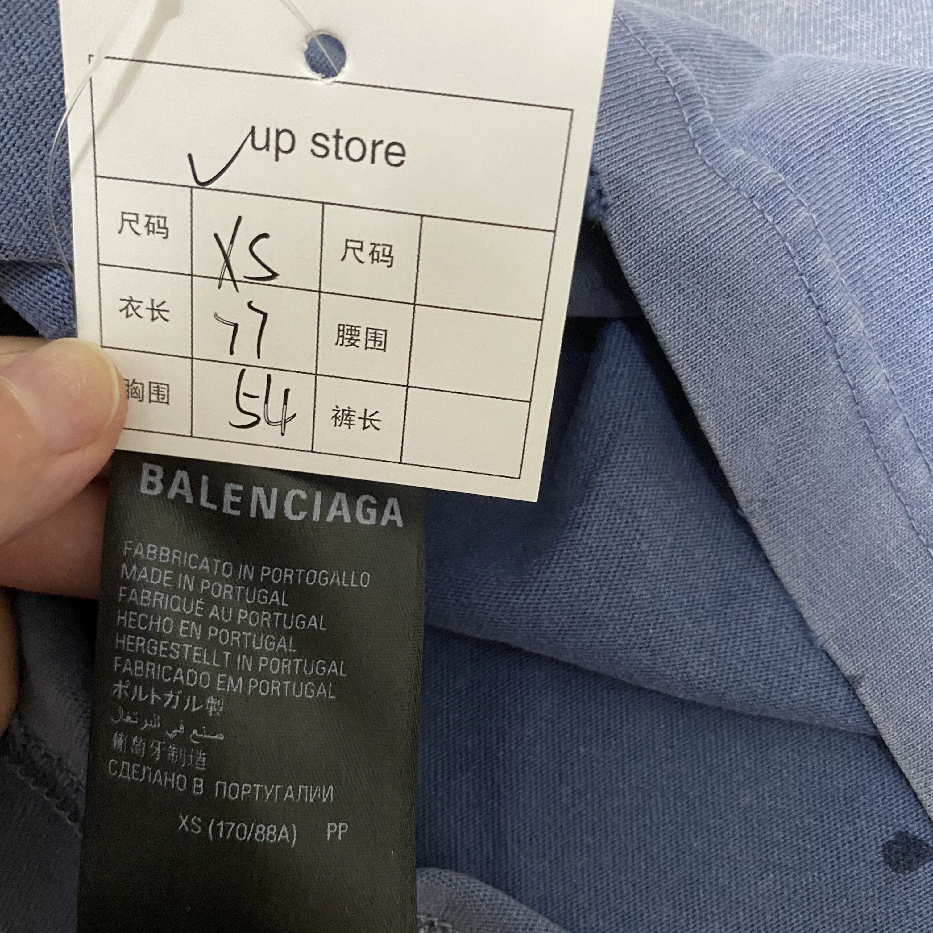 Balenciaga BALENCIAGA 23FW Blue Gradient Washed Tee Size US XS / EU 42 / 0 - 6 Thumbnail