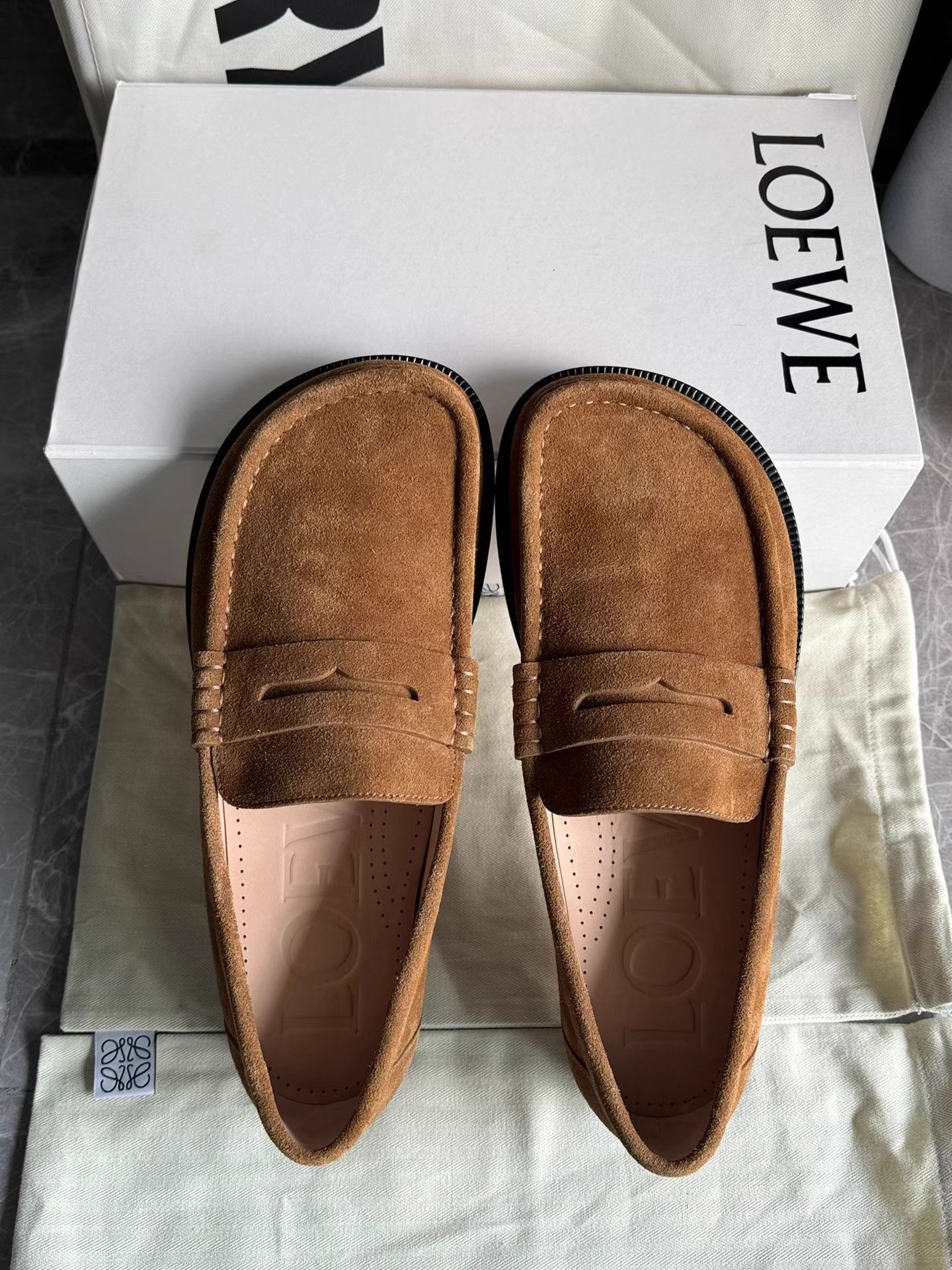 Loewe Brown Suede Loafers - Size 7 Size US 7 / EU 40 - 8 Thumbnail