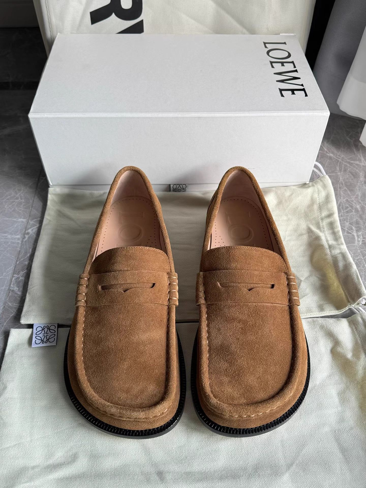 Loewe Brown Suede Loafers - Size 7 Size US 7 / EU 40 - 2 Thumbnail