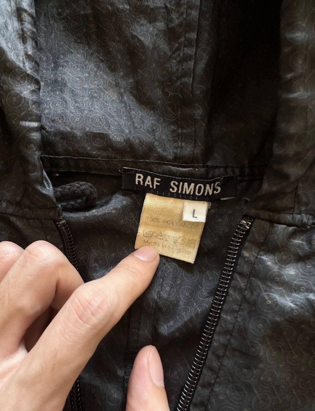 Raf Simons Black Hooded Lightweight Jacket Size US L / EU 52-54 / 3 - 6 Thumbnail