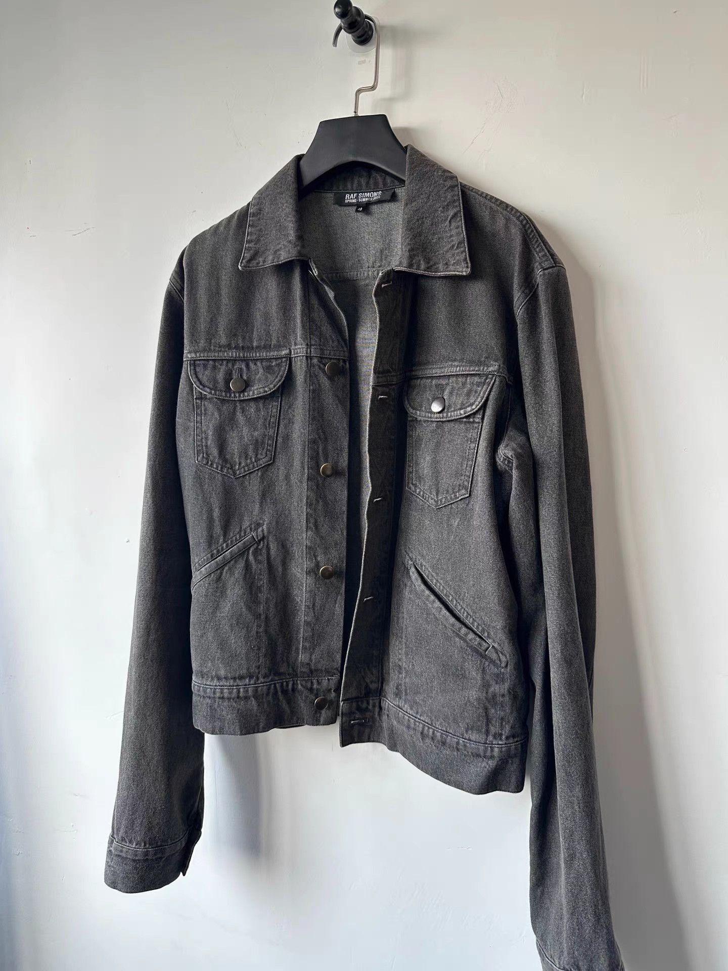 Raf Simons Black Denim Jacket with Button Closure Size US M / EU 48-50 / 2 - 2 Thumbnail