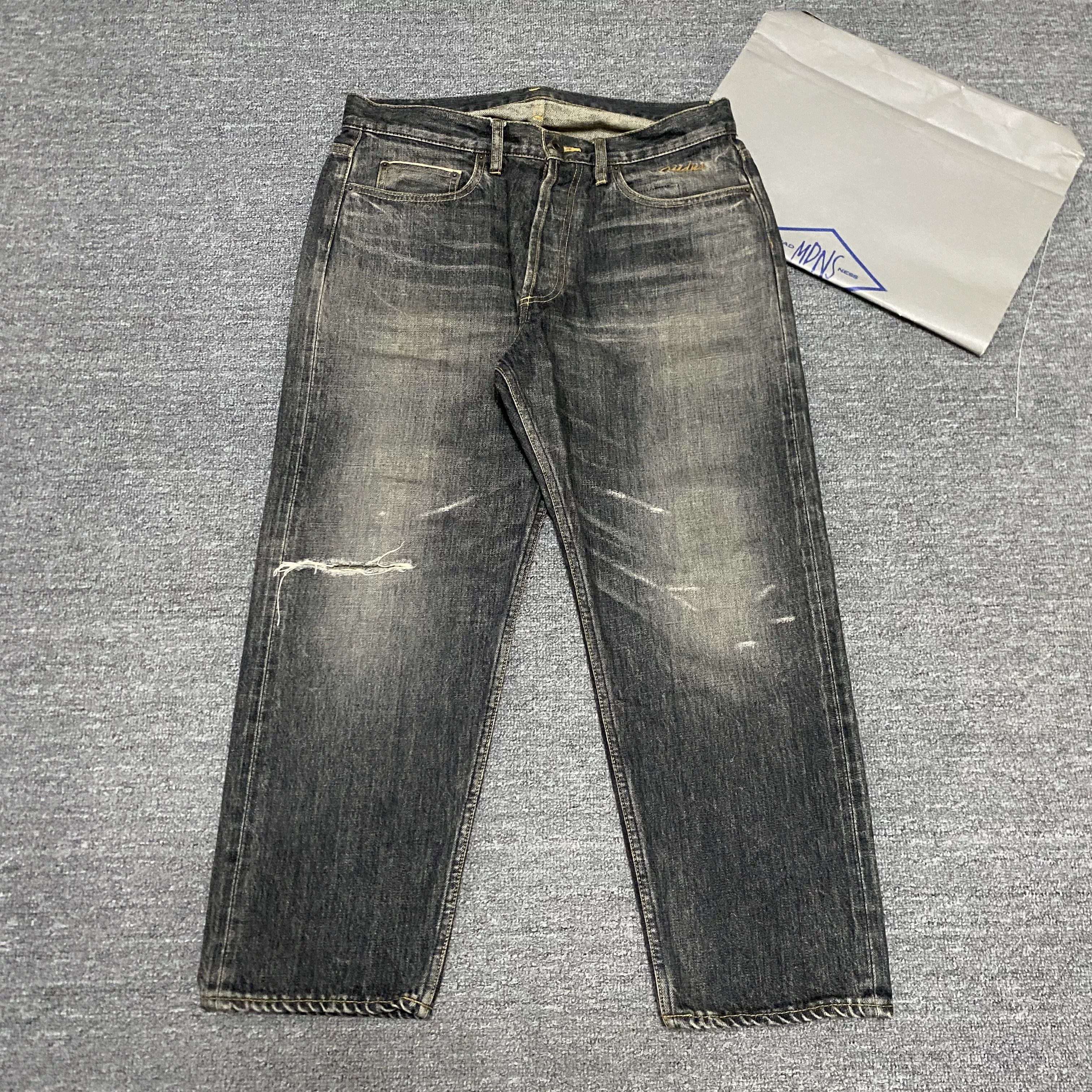 Madness MADNESS 18AW Distressed Cropped Jeans Size US 33 - 2 Thumbnail