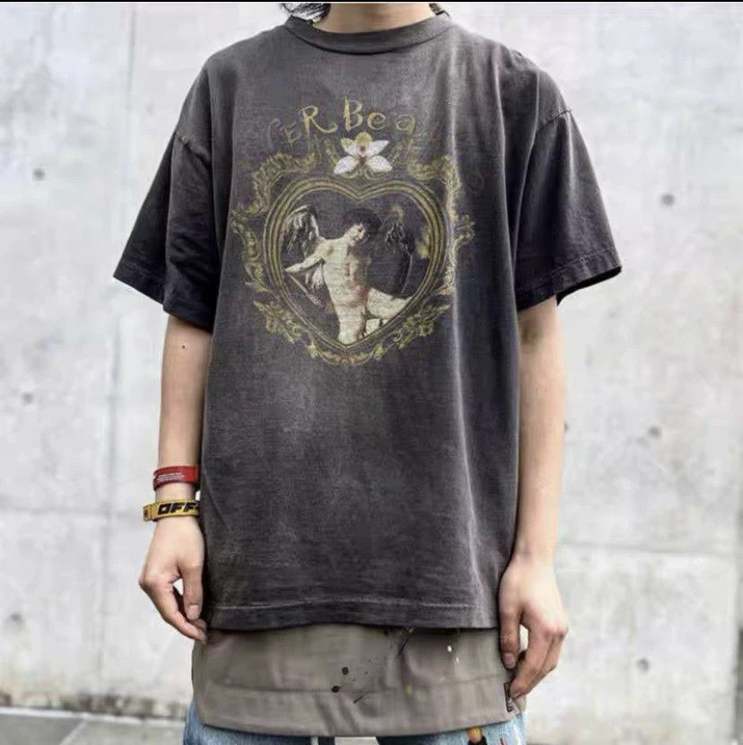 Saint Michael SAINT MICHAEL Love Angel Washed Distressed Tee Size US XXL / EU 58 / 5 - 2 Thumbnail