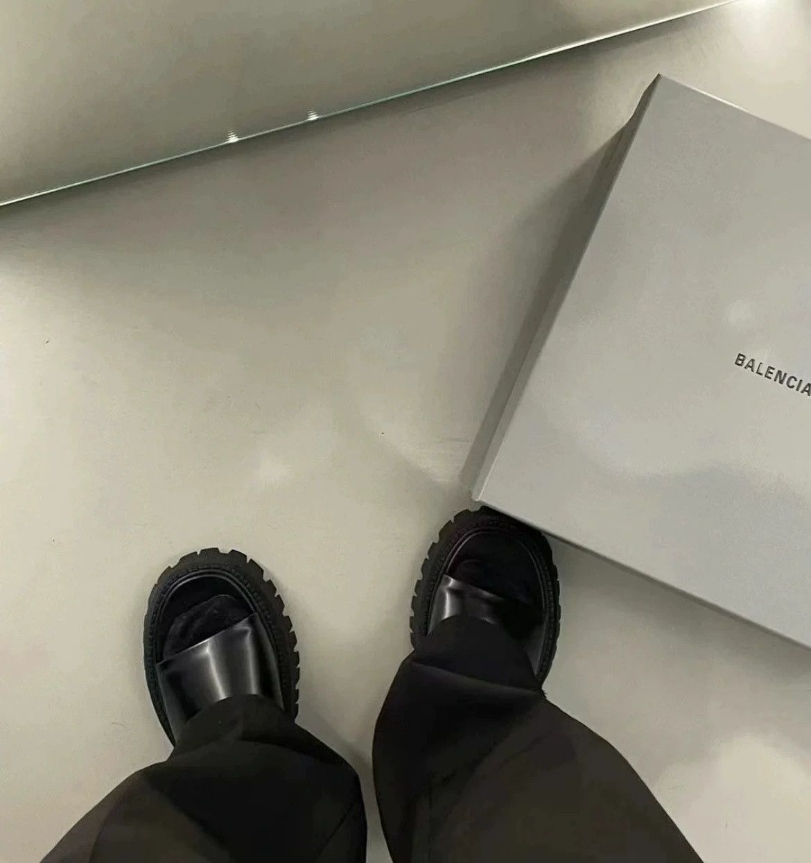 Balenciaga Balenciaga Tractor Leather Thick-Sole Derby Slides Size US 11 / EU 44 - 2 Thumbnail
