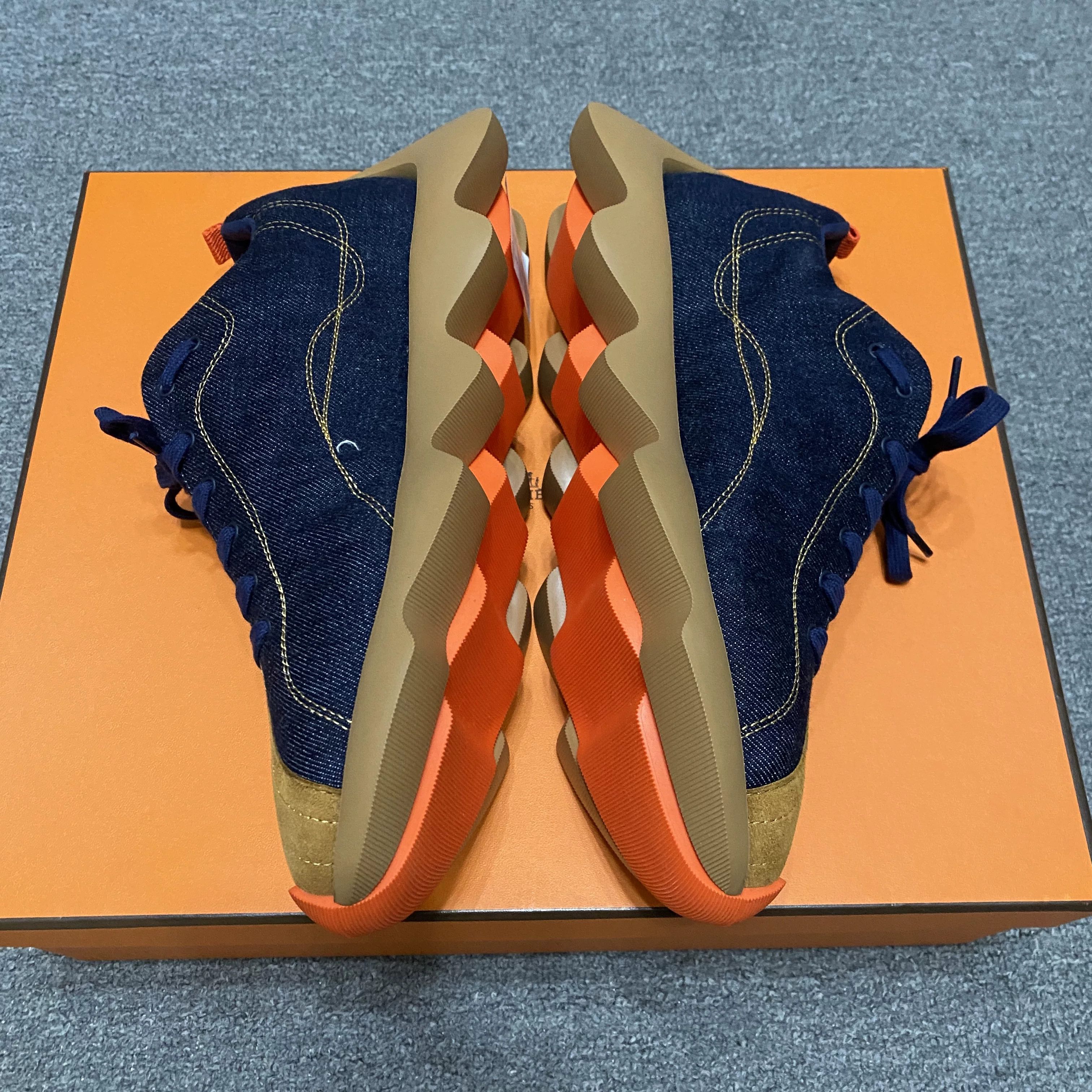 Hermes Hermès Denim Patchwork Casual Sneakers Size US 9.5 / EU 42-43 - 4 Thumbnail