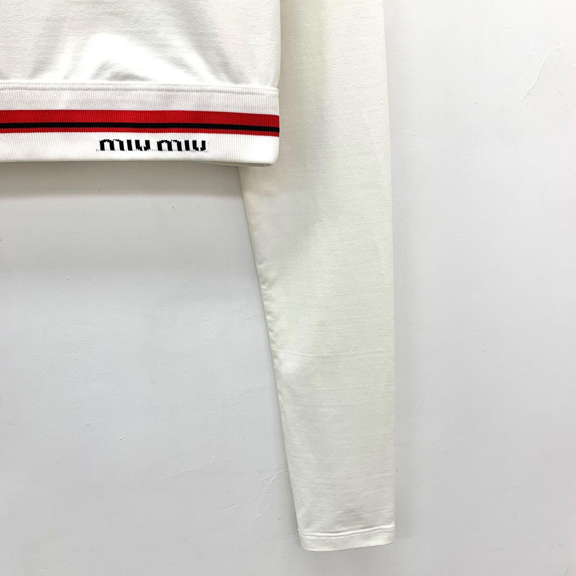 Miu Miu Miu Miu Cotton Striped White T-Shirt S Women Size S / US 4 / IT 40 - 4 Thumbnail