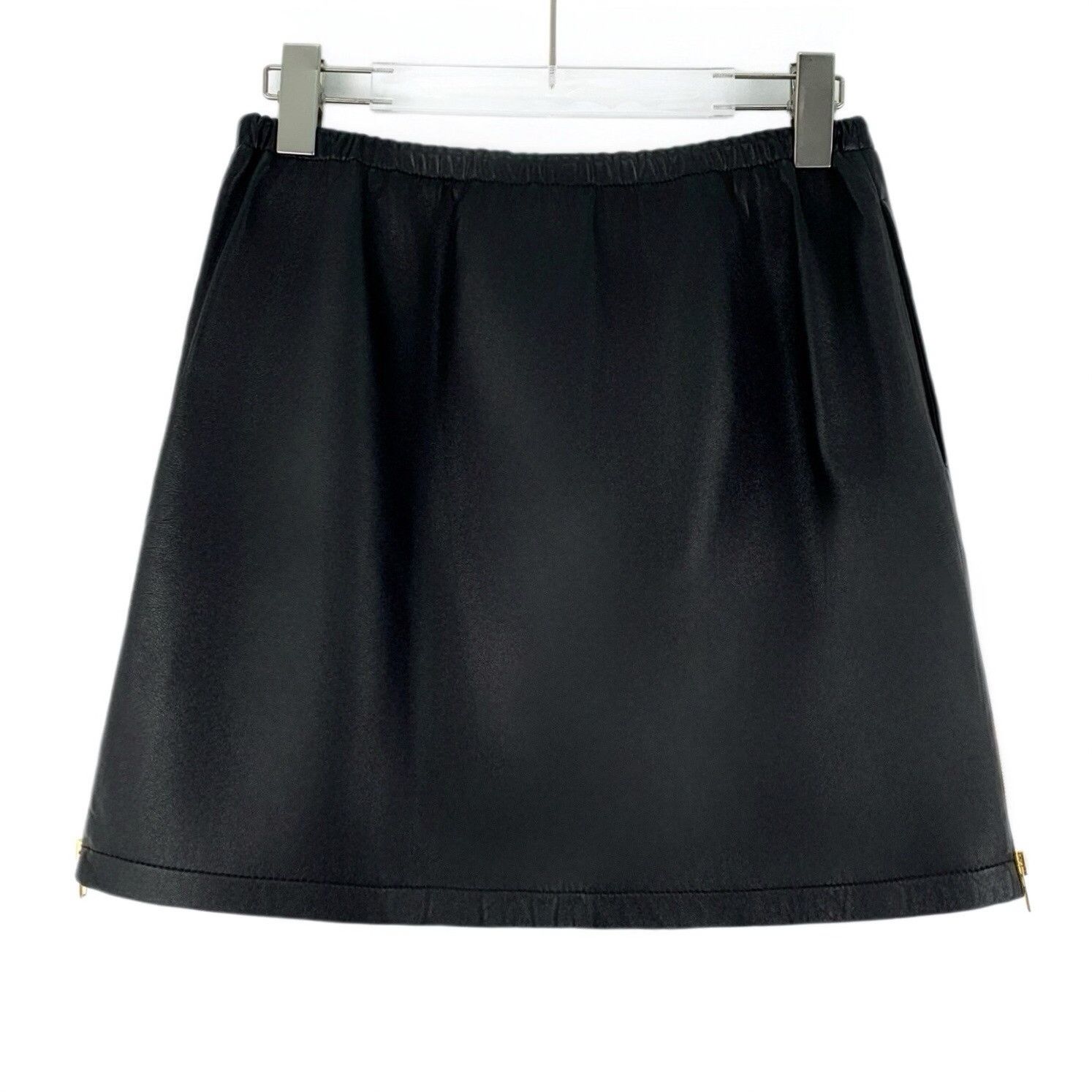 Celine Celine Leather Black Skirt 40 Women Size 40" / US 18 - 2 Thumbnail