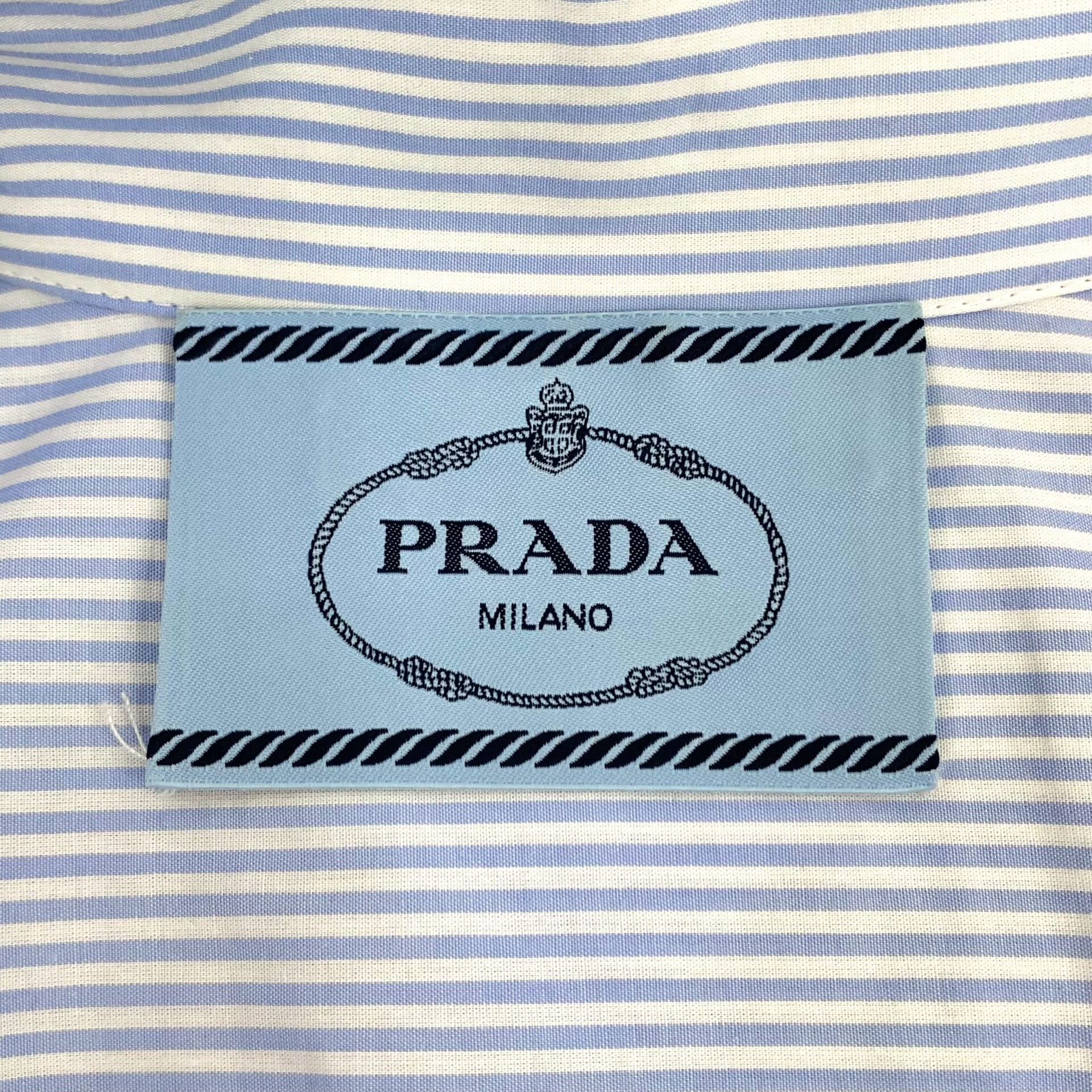 Prada Prada Retro Striped Blue Dress S Women Size S / US 4 / IT 40 - 7 Thumbnail