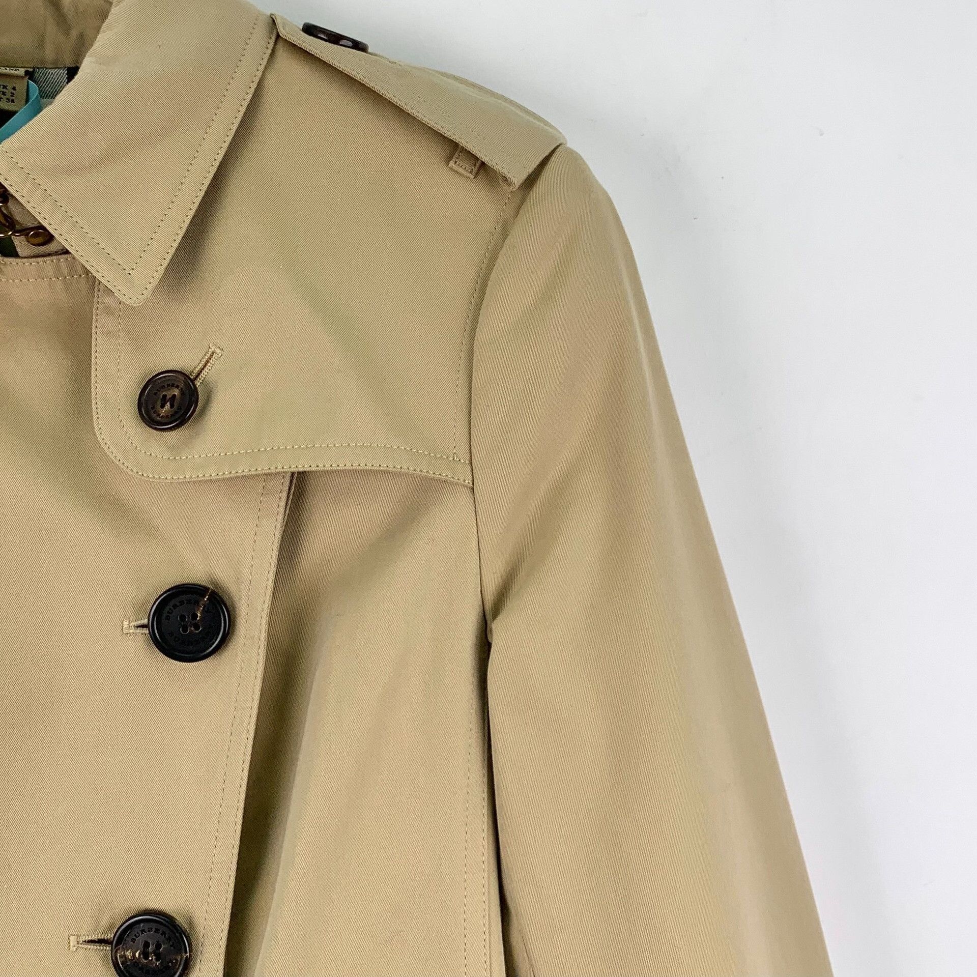Burberry Burberry Cotton Brown Coat S Women Size S / US 4 / IT 40 - 3 Thumbnail