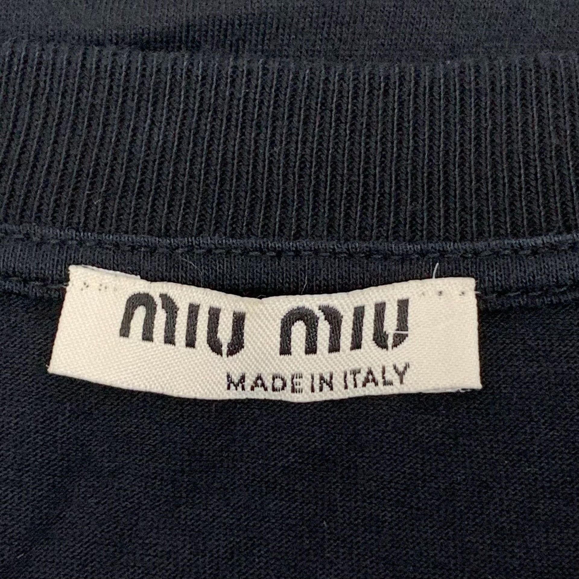 Miu Miu Miu Miu Embroidered Black T-Shirt S Women Size S / US 4 / IT 40 - 6 Thumbnail