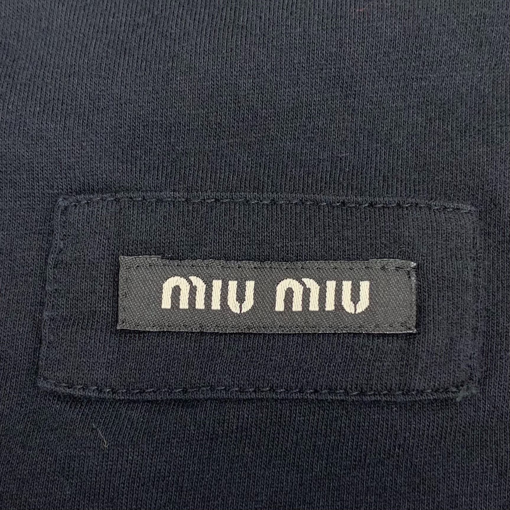 Miu Miu Miu Miu Embroidered Black T-Shirt S Women Size S / US 4 / IT 40 - 5 Thumbnail